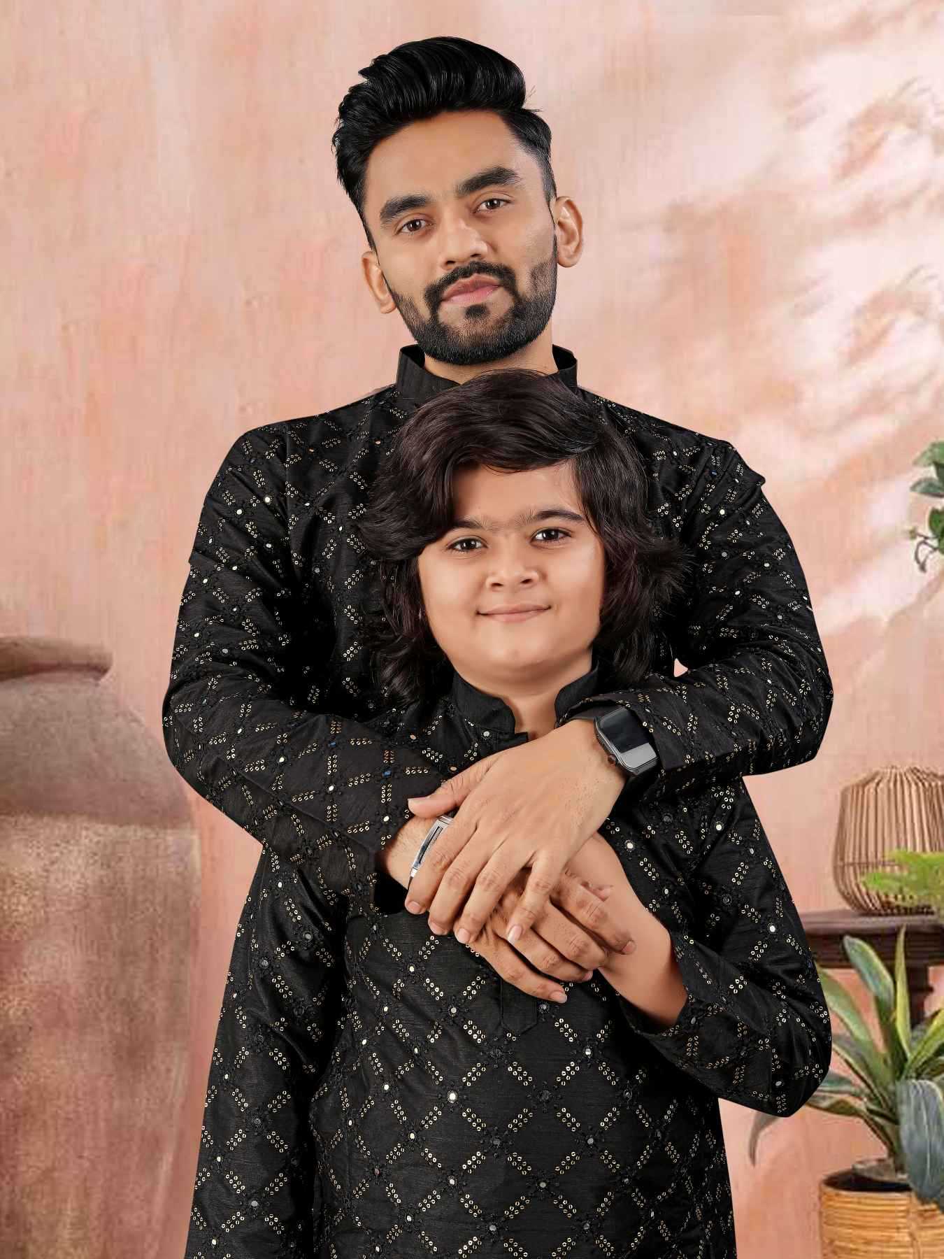 Ynf Soft Silk KESH747 GOLDEN Kids Wear Wholesale Boys Kurta Pyjama Kids Festive Wear Kids Party Wear Ethnic Manufacturer- Kids Exports