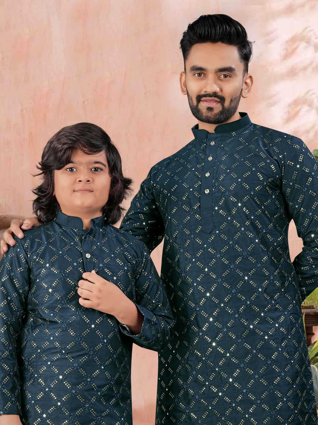 Ynf Soft Silk KESH747 GOLDEN Kids Wear Wholesale Boys Kurta Pyjama Kids Festive Wear Kids Party Wear Ethnic Manufacturer- Kids Exports