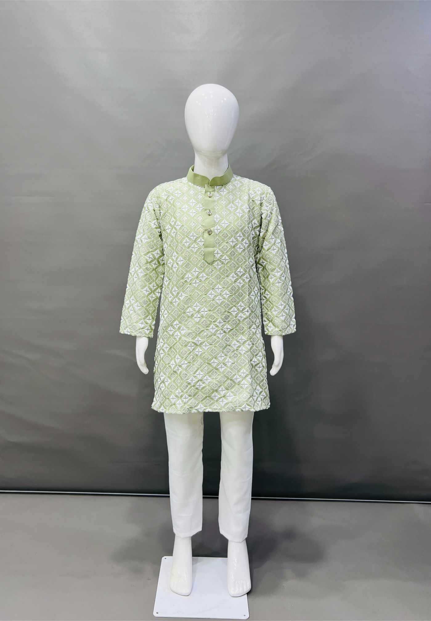 Ynf Soft Silk KESH747 MIRROR Kids Wear Wholesale Boys Kurta Pyjama Boys Ethnic Wear Kids Party Wear Ethnic Manufacturer- Kids Exports