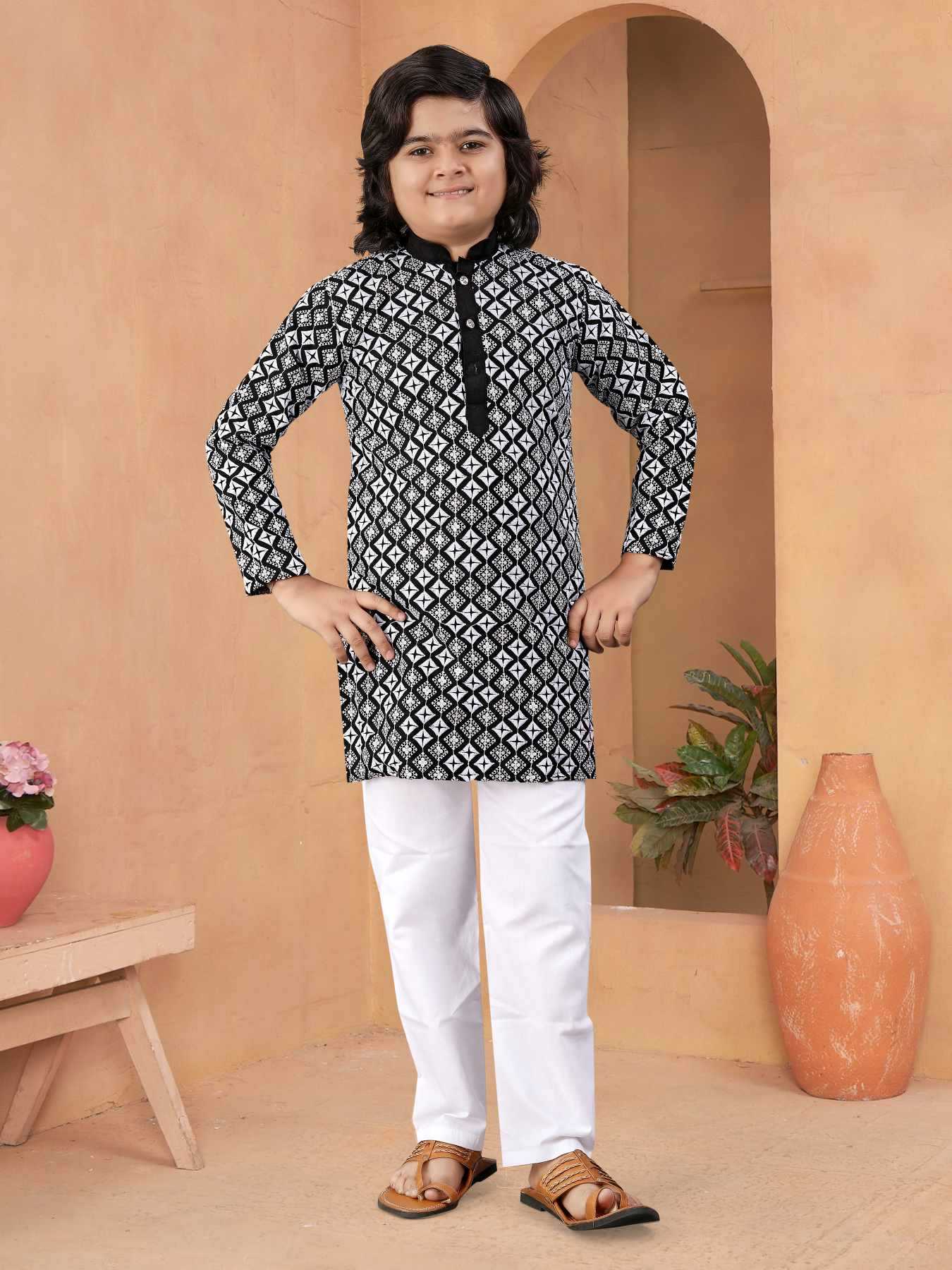 Ynf Soft Silk KESH747 MIRROR Kids Wear Wholesale Boys Kurta Pyjama Boys Ethnic Wear Kids Party Wear Ethnic Manufacturer- Kids Exports