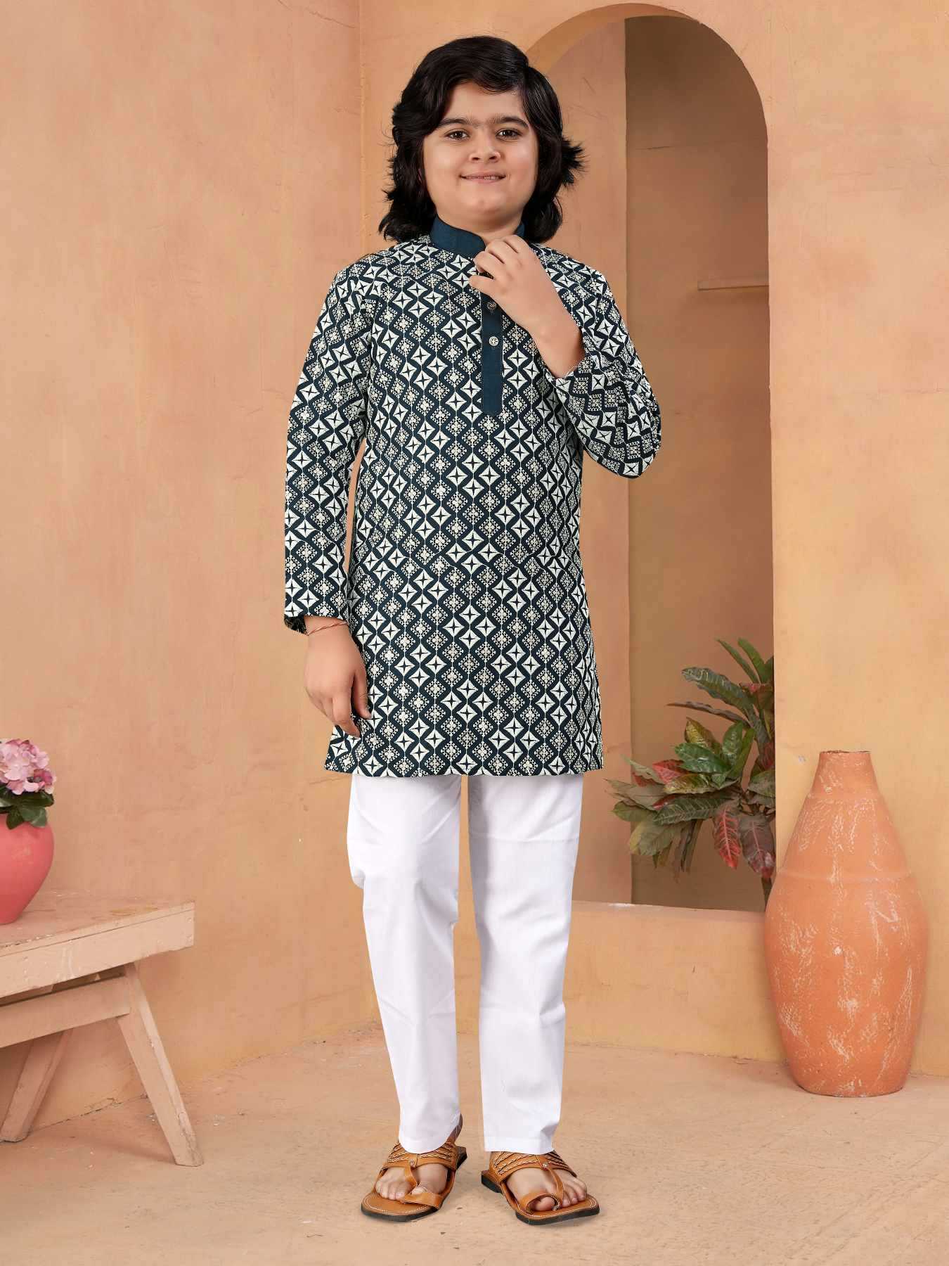Ynf Soft Silk KESH747 MIRROR Kids Wear Wholesale Boys Kurta Pyjama Boys Ethnic Wear Kids Party Wear Ethnic Manufacturer- Kids Exports