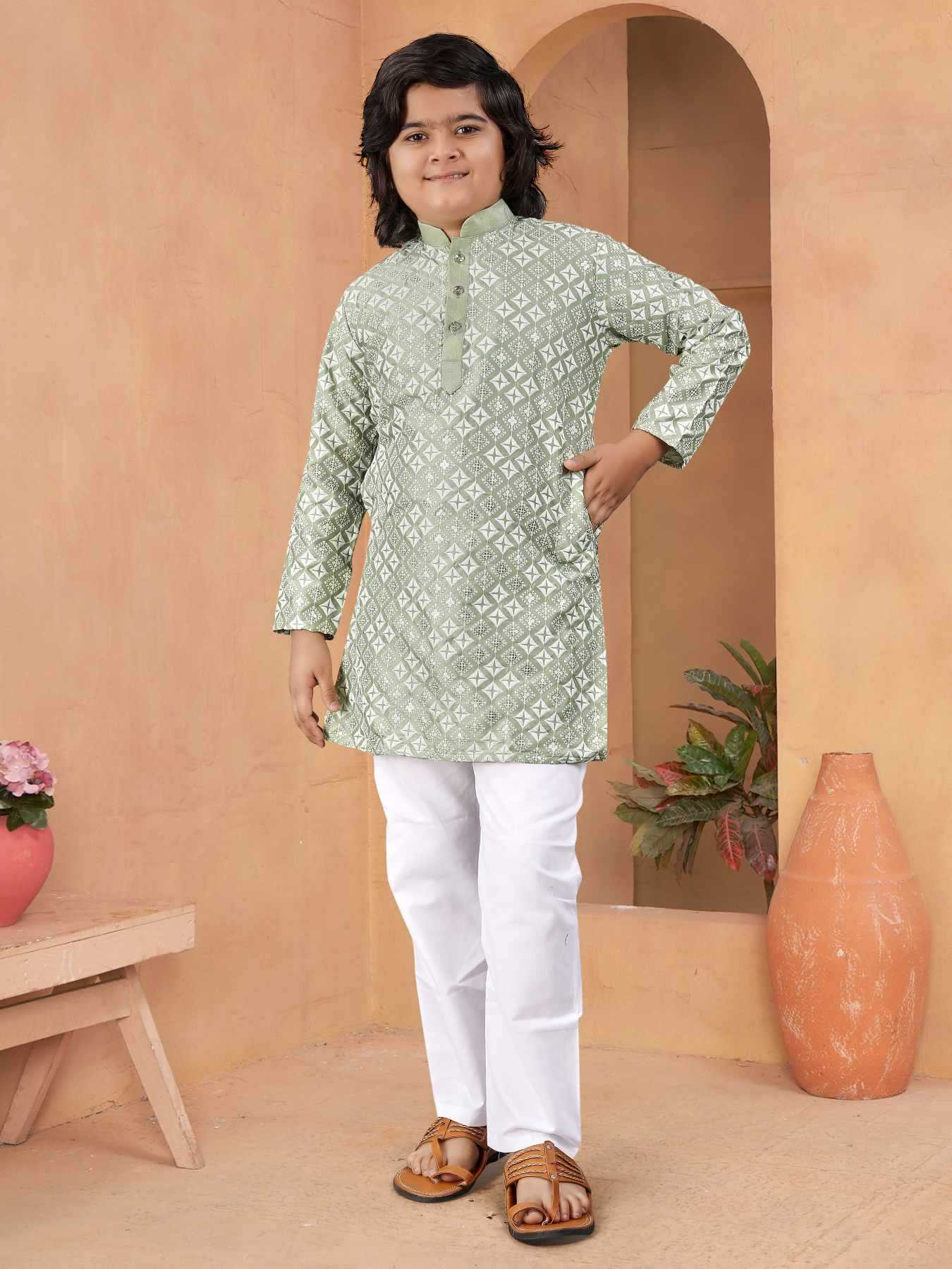 Ynf Soft Silk KESH747 MIRROR Kids Wear Wholesale Boys Kurta Pyjama Boys Ethnic Wear Kids Party Wear Ethnic Manufacturer- Kids Exports