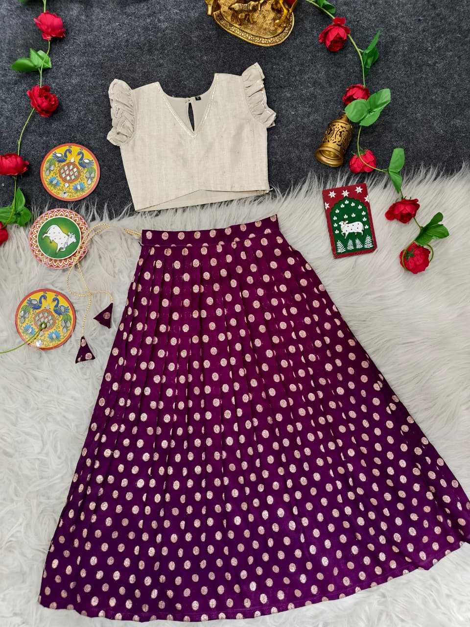 Ynf Viscose KESH249 2135-41 Kids Wear Festive Collections Wholesale Kids Lehenga Choli Kids Festive Wear Kids Party Wear Ethnic Manufacturer- Kids Exports