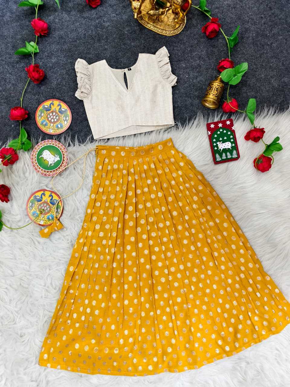 Ynf Viscose KESH249 2135-41 Kids Wear Festive Collections Wholesale Kids Lehenga Choli Kids Festive Wear Kids Party Wear Ethnic Manufacturer- Kids Exports