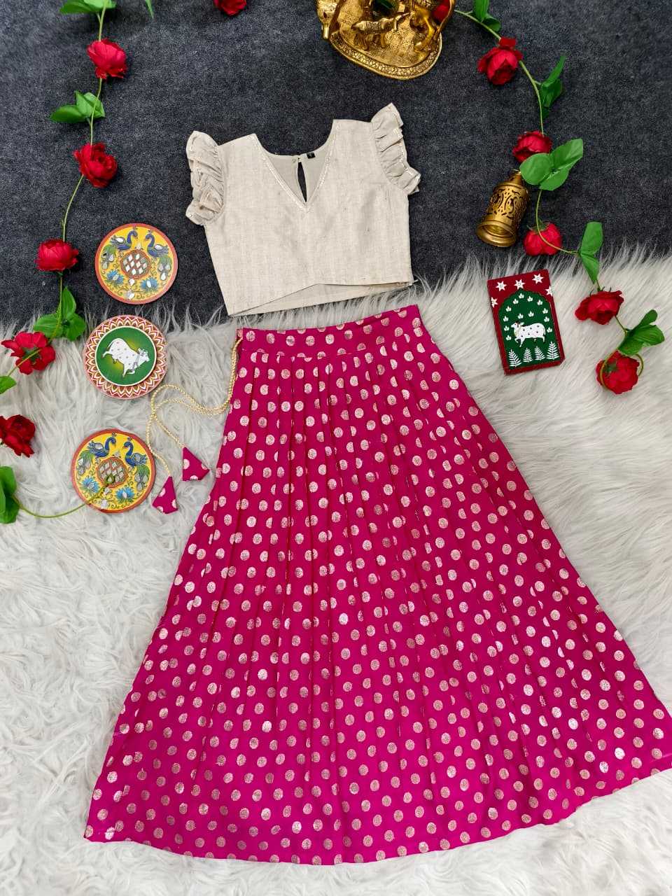 Ynf Viscose KESH249 2135-41 Kids Wear Festive Collections Wholesale Kids Lehenga Choli Kids Festive Wear Kids Party Wear Ethnic Manufacturer- Kids Exports