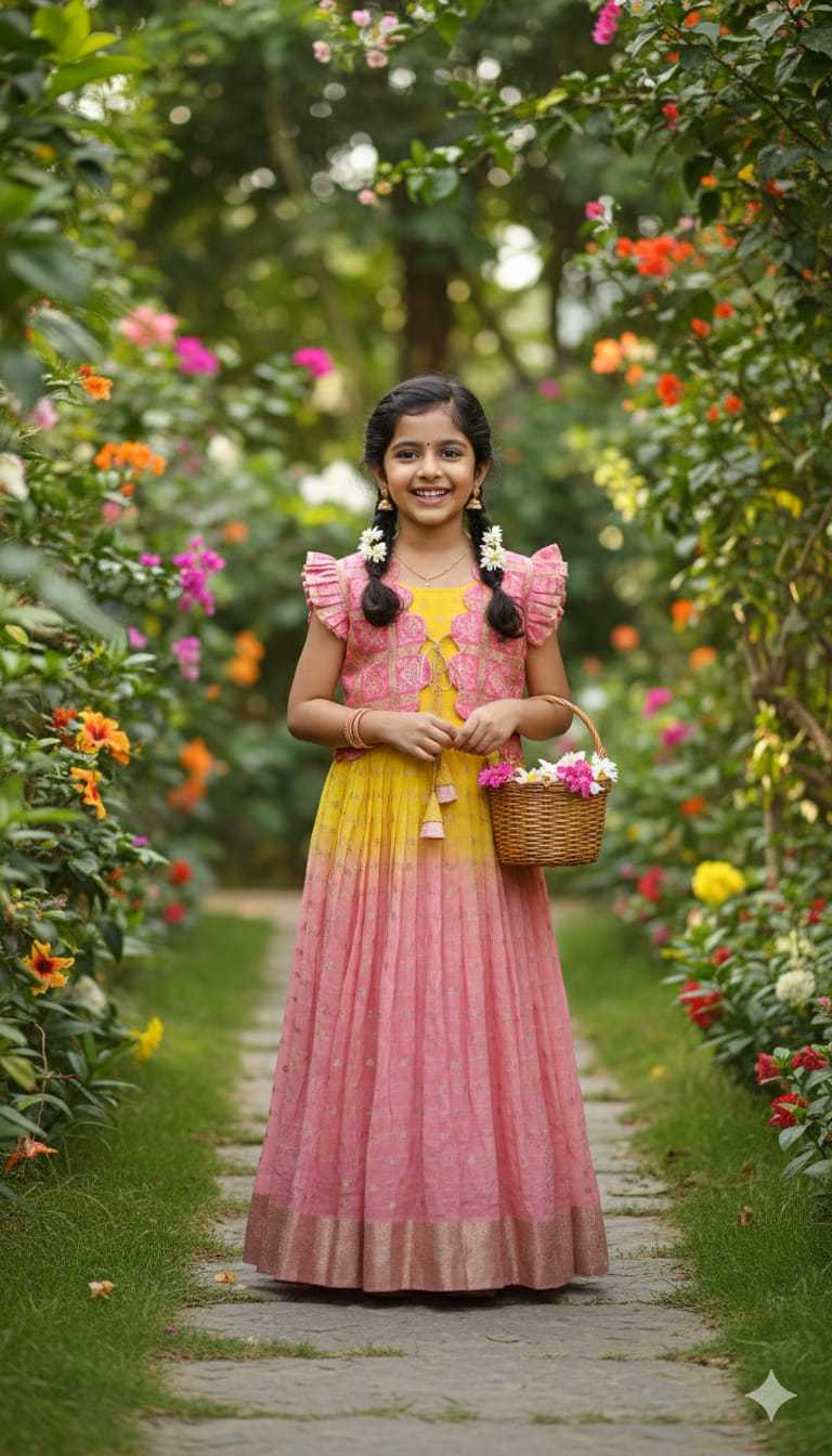 Ynf Viscose KESH505 Coat Kids Wear Wholesale Kids Gown Kids Designer Frock Kids Party Wear Ethnic Manufacturer- Kids Exports