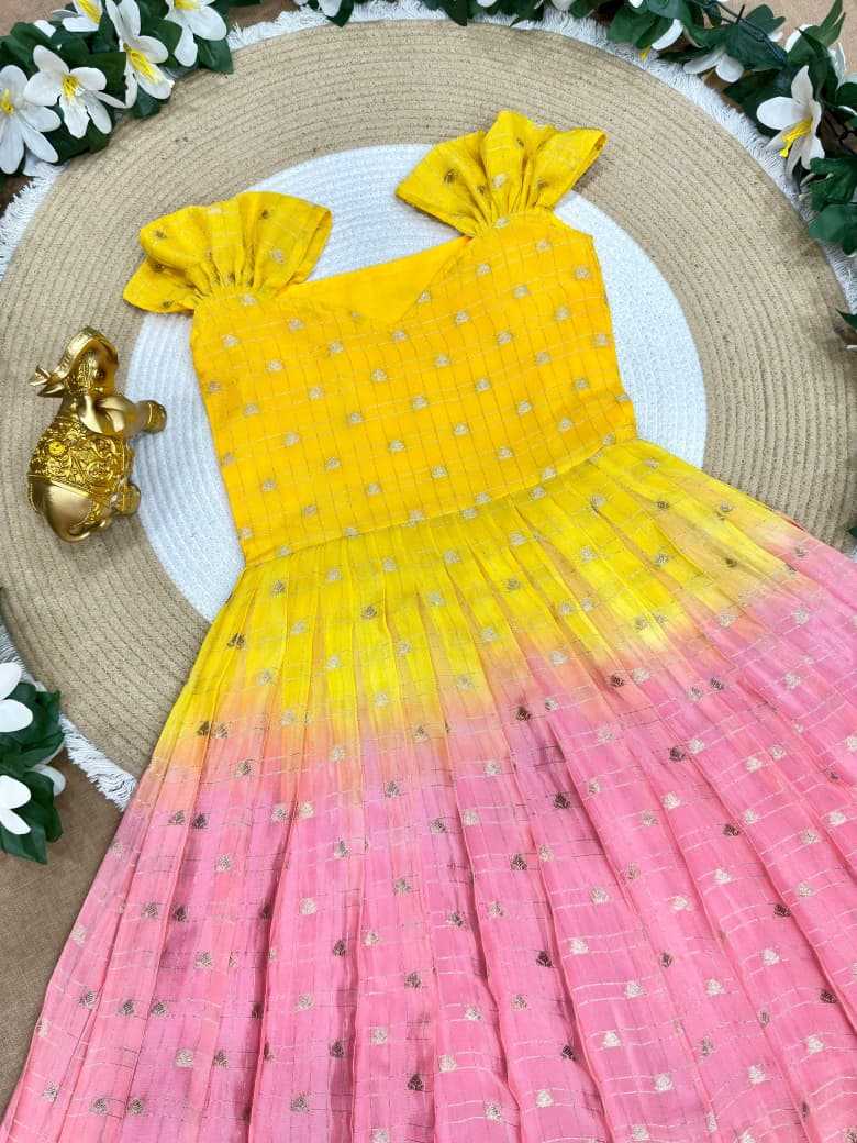 Ynf Viscose KESH505 Coat Kids Wear Wholesale Kids Gown Kids Designer Frock Kids Party Wear Ethnic Manufacturer- Kids Exports