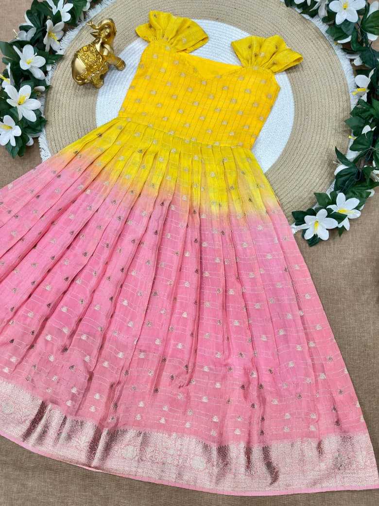 Ynf Viscose KESH505 Coat Kids Wear Wholesale Kids Gown Kids Designer Frock Kids Party Wear Ethnic Manufacturer- Kids Exports
