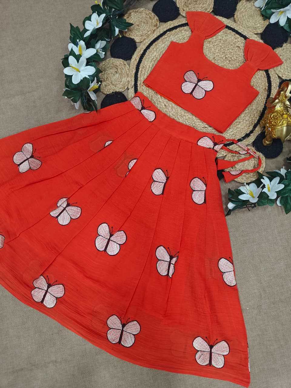 Ynf Cotton KESH505 BUTTERFLY Kids Wear Wholesale Kids Lehenga Embroidered Frock Kids Designer Frock Manufacturer- Kids Exports