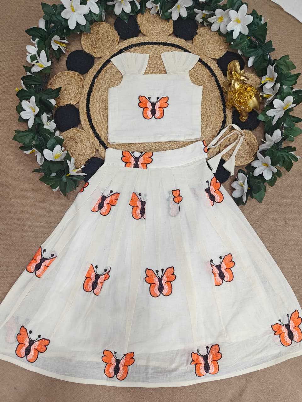 Ynf Cotton KESH505 BUTTERFLY Kids Wear Wholesale Kids Lehenga Embroidered Frock Kids Designer Frock Manufacturer- Kids Exports