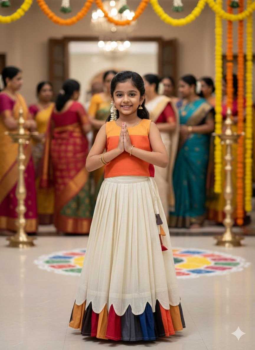 Ynf Cotton KESH505 Kanakambaram Kids Wear Wholesale Kids Lehenga Kids Designer Frock Kids Party Wear Ethnic Manufacturer- Kids Exports