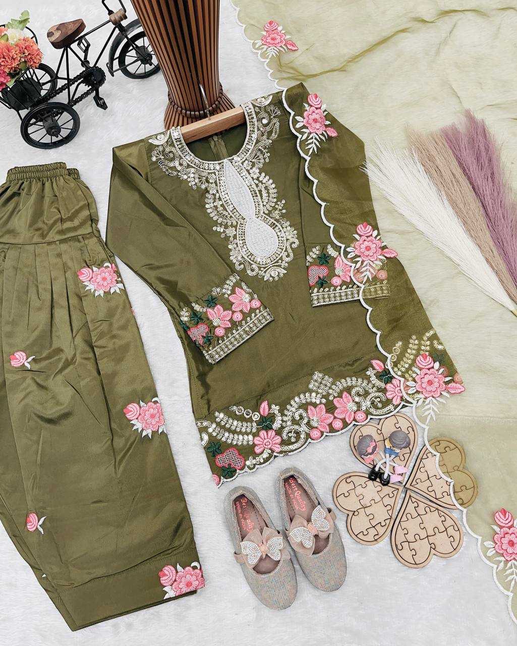 Ynf Crepe RIN234 245 Kids Wear Wholesale Kids Top & Pant Kids Festive Wear Kids Party Wear Ethnic Manufacturer- Kids Exports