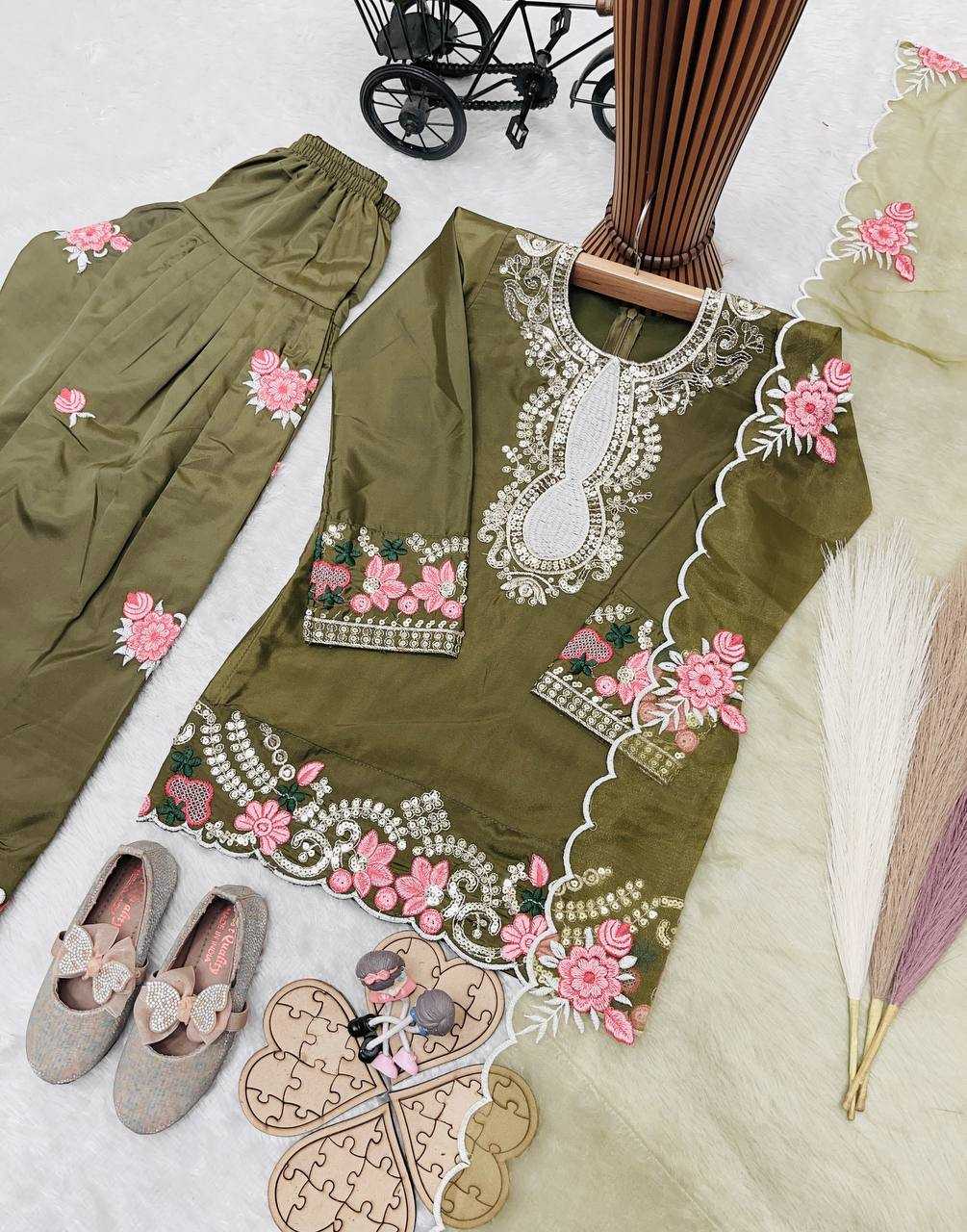 Ynf Crepe RIN234 245 Kids Wear Wholesale Kids Top & Pant Kids Festive Wear Kids Party Wear Ethnic Manufacturer- Kids Exports