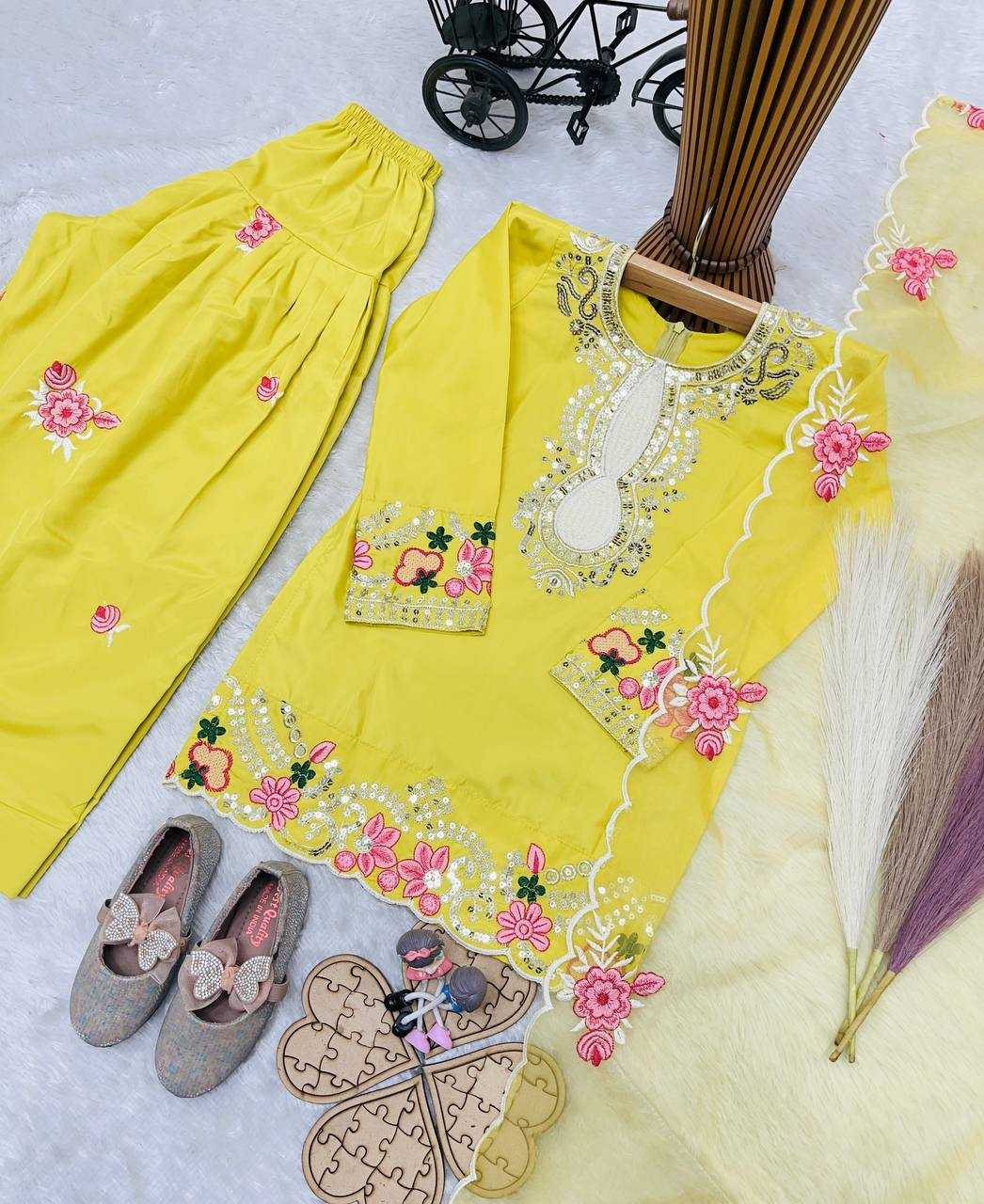 Ynf Crepe RIN234 245 Kids Wear Wholesale Kids Top & Pant Kids Festive Wear Kids Party Wear Ethnic Manufacturer- Kids Exports