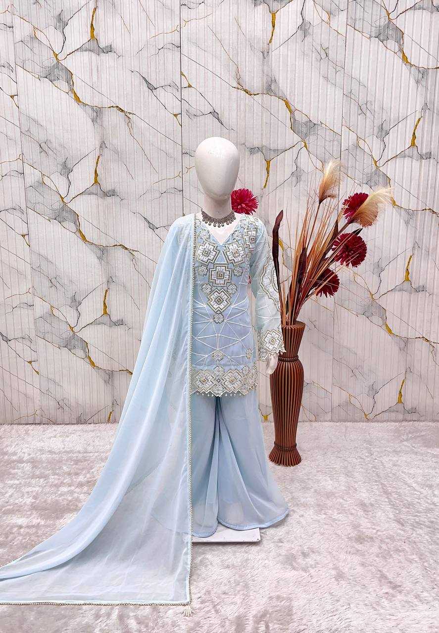 Ynf Faux Georgette RIN234 247 Kids Wear Wholesale Kids Top & Pant Kids Traditional Outfits Kids Party Wear Ethnic Manufacturer- Kids Exports