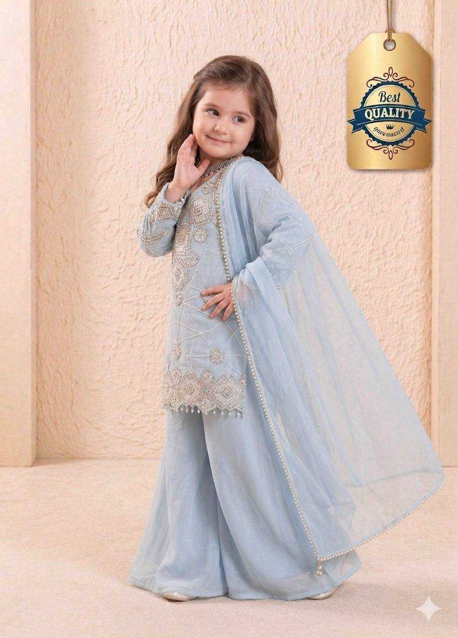 Ynf Faux Georgette RIN234 247 Kids Wear Wholesale Kids Top & Pant Kids Traditional Outfits Kids Party Wear Ethnic Manufacturer- Kids Exports