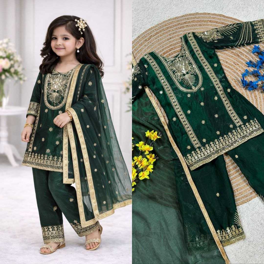Ynf FENDY KESH167 Party Kids Wear Wholesale Kids Top & Pant Embroidered Frock Kids Party Wear Ethnic Manufacturer- Kids Exports