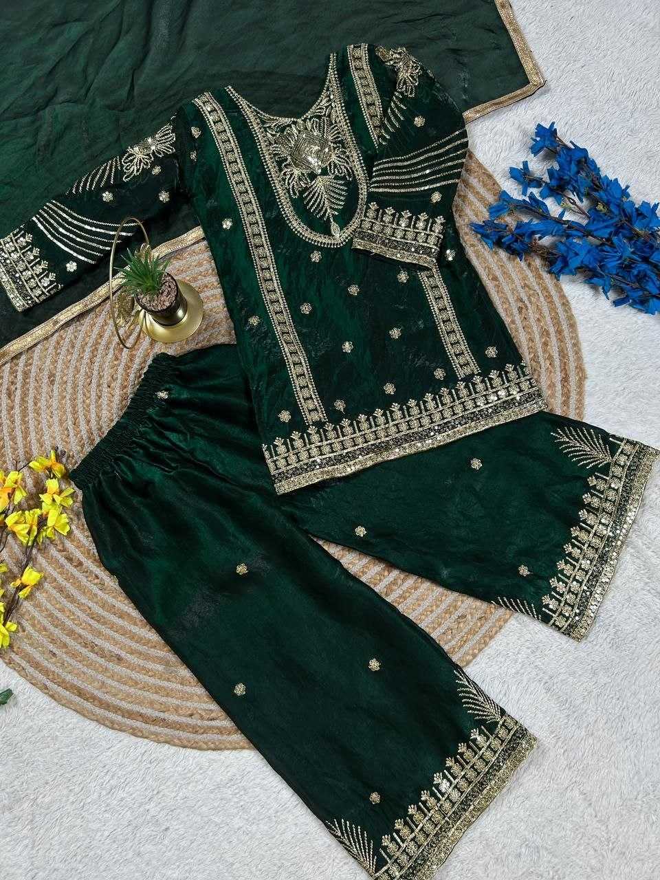 Ynf FENDY KESH167 Party Kids Wear Wholesale Kids Top & Pant Embroidered Frock Kids Party Wear Ethnic Manufacturer- Kids Exports