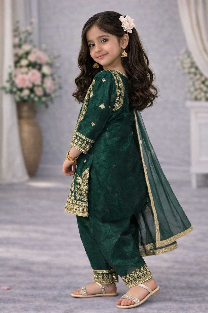 Ynf FENDY KESH167 Party Kids Wear Wholesale Kids Top & Pant Embroidered Frock Kids Party Wear Ethnic Manufacturer- Kids Exports