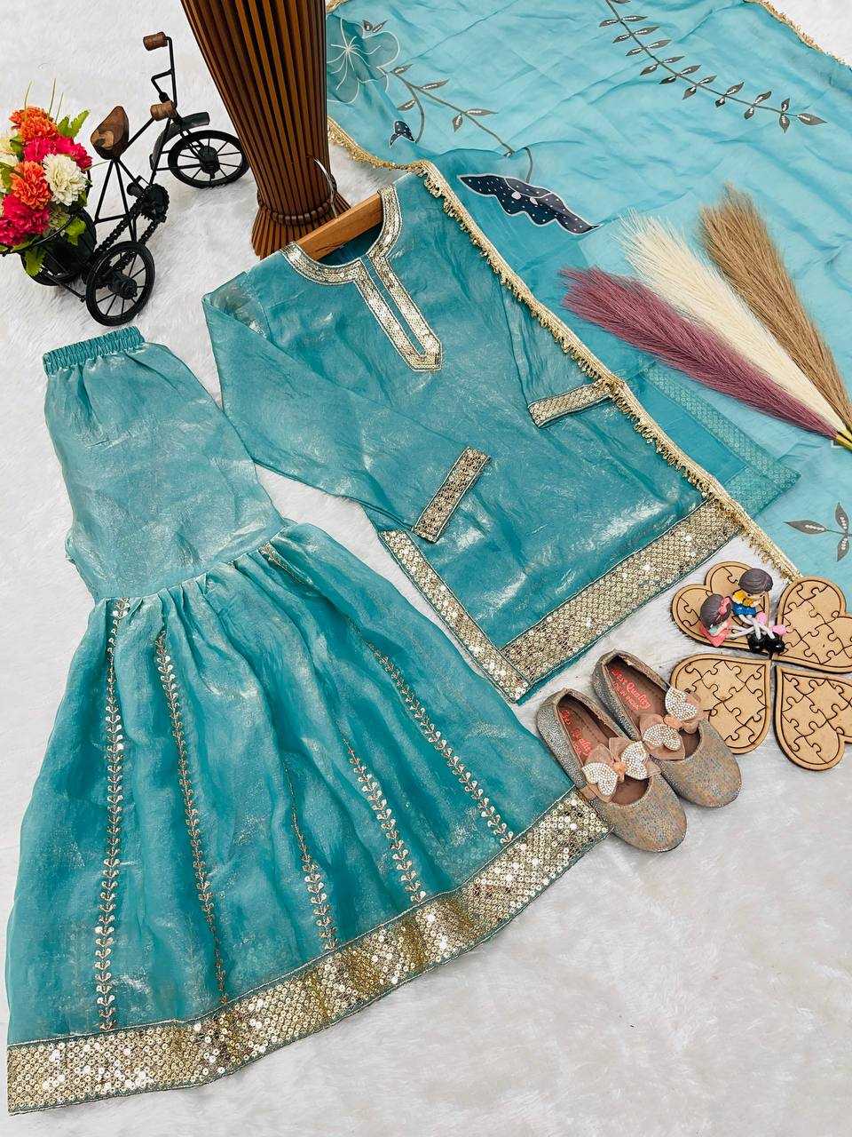 Ynf FENDY RIN234 246 Kids Wear Wholesale Kids Sharara Kids Suit Kids Party Wear Ethnic Manufacturer- Kids Exports