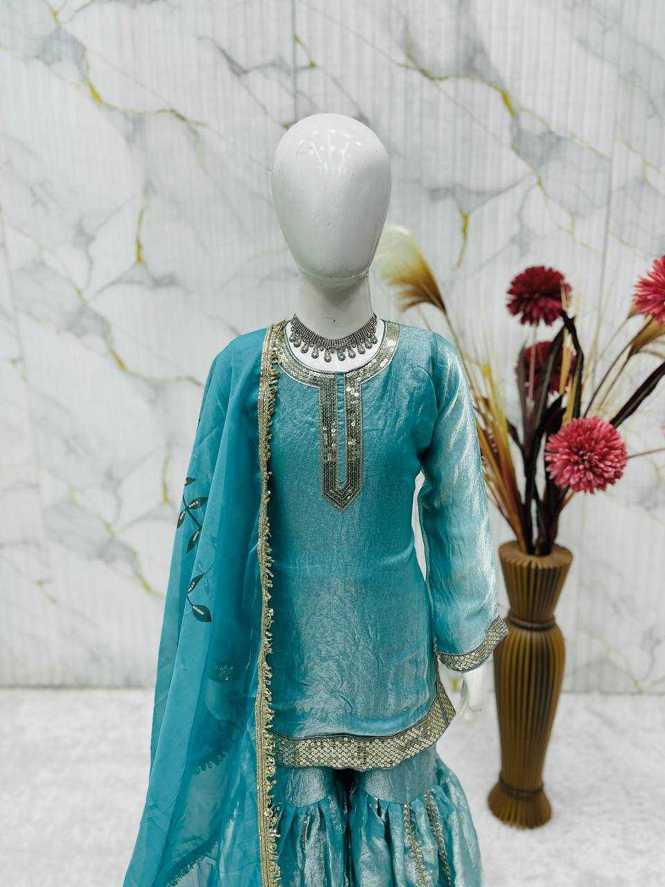 Ynf FENDY RIN234 246 Kids Wear Wholesale Kids Sharara Kids Suit Kids Party Wear Ethnic Manufacturer- Kids Exports