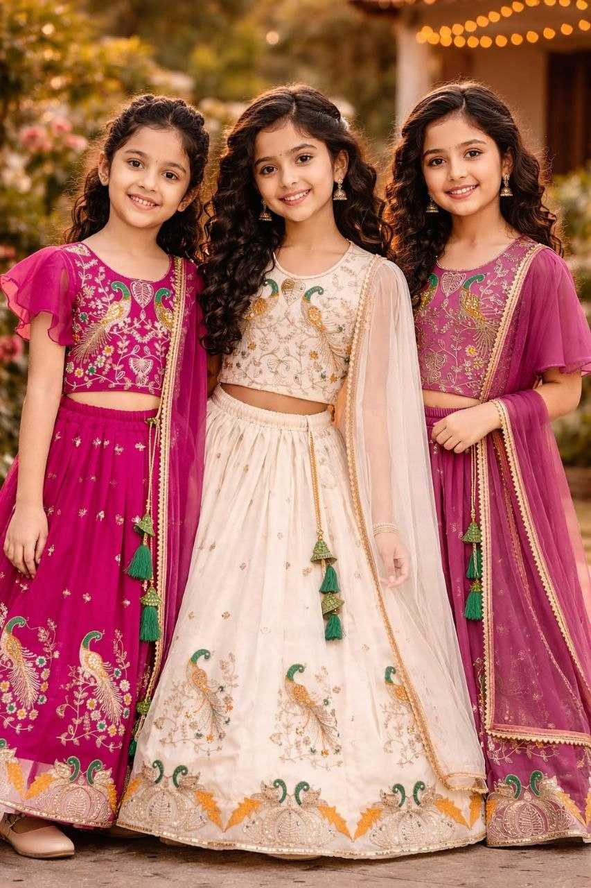 Ynf Georgette KESH461 245 Kids Wear Wholesale Kids Lehenga Embroidered Frock Kids Traditional Outfits Manufacturer- Kids Exports