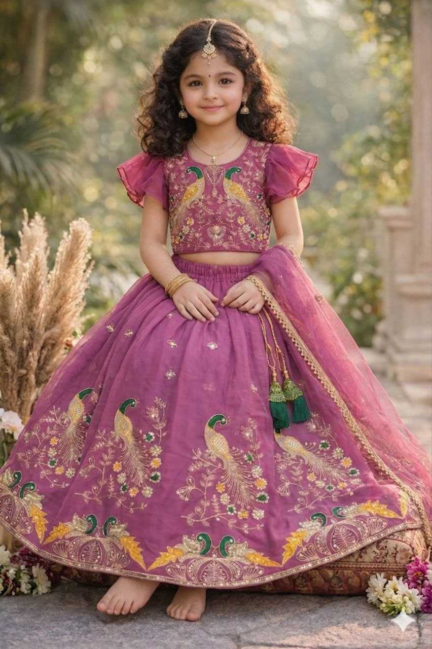 Ynf Georgette KESH461 245 Kids Wear Wholesale Kids Lehenga Embroidered Frock Kids Traditional Outfits Manufacturer- Kids Exports