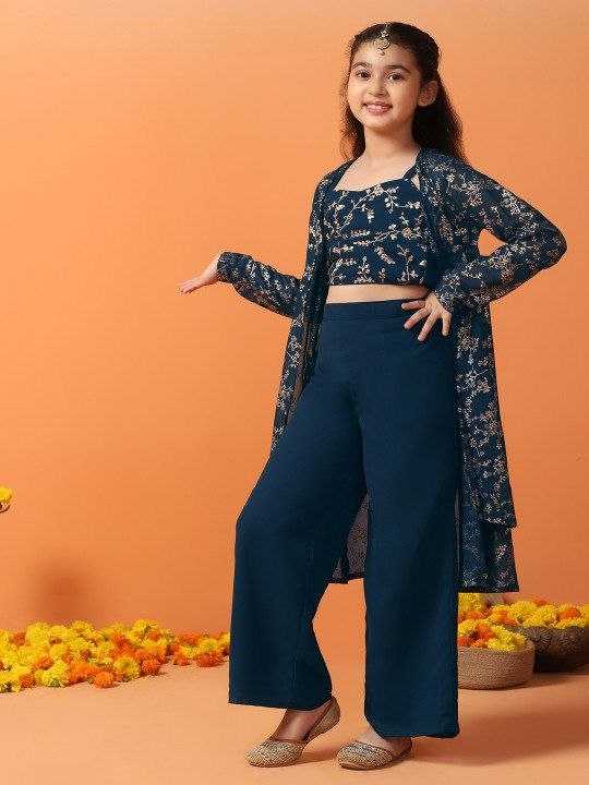 Ynf Georgette KESH461 246 Kids Wear Wholesale Kids Top & Pant Kids Traditional Outfits Kids Party Wear Ethnic Manufacturer- Kids Exports
