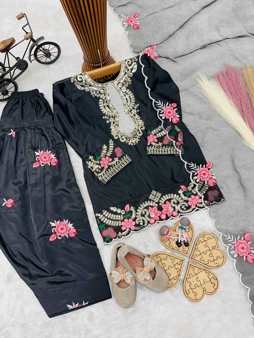 Ynf Heavy Crepe RIN234 245 Kids Wear Wholesale Kids Suit Kids Festive Wear Kids Party Wear Ethnic Manufacturer- Kids Exports