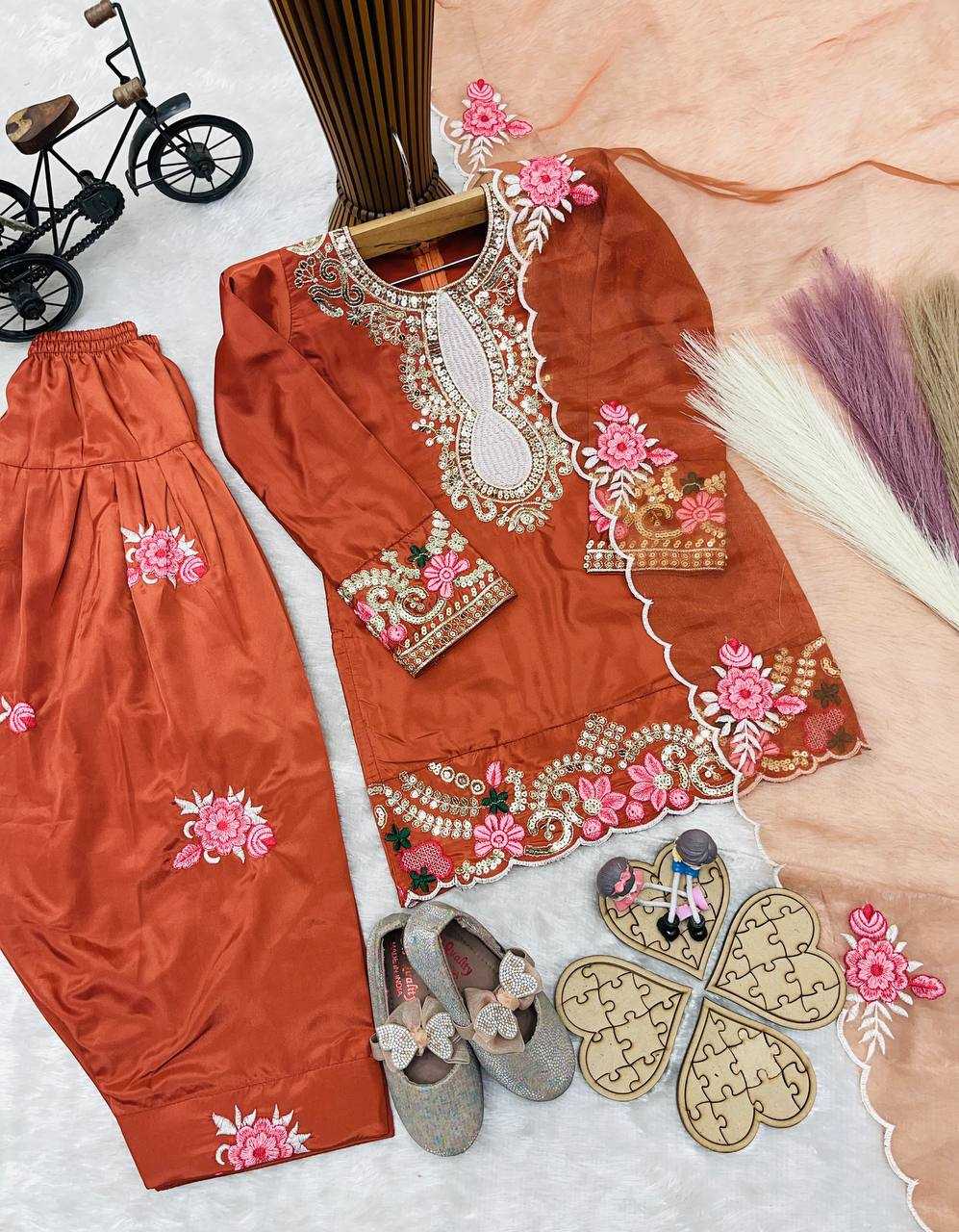 Ynf Heavy Crepe RIN234 245 Kids Wear Wholesale Kids Suit Kids Festive Wear Kids Party Wear Ethnic Manufacturer- Kids Exports