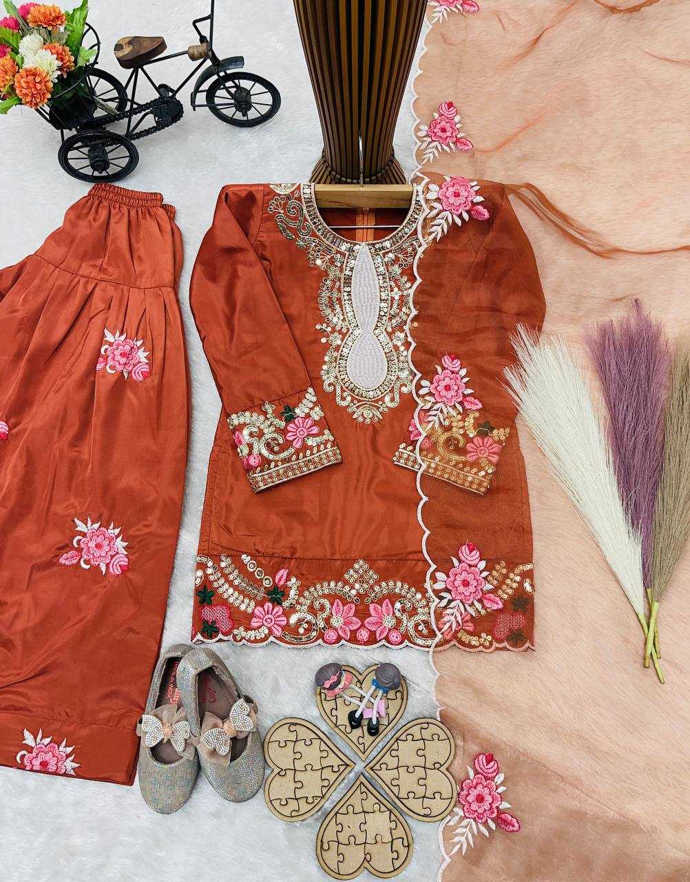 Ynf Heavy Crepe RIN234 245 Kids Wear Wholesale Kids Suit Kids Festive Wear Kids Party Wear Ethnic Manufacturer- Kids Exports