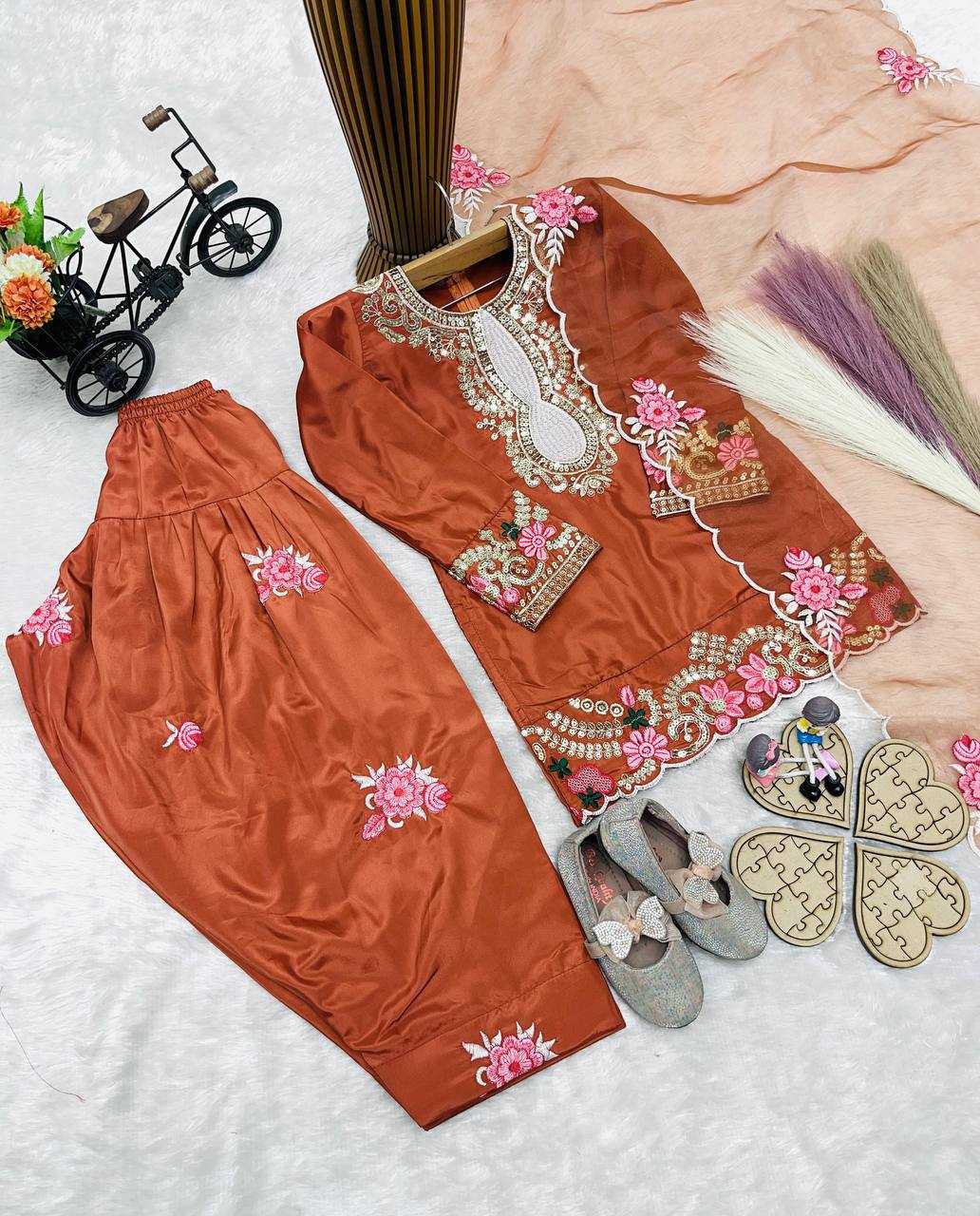 Ynf Heavy Crepe RIN234 245 Kids Wear Wholesale Kids Suit Kids Festive Wear Kids Party Wear Ethnic Manufacturer- Kids Exports