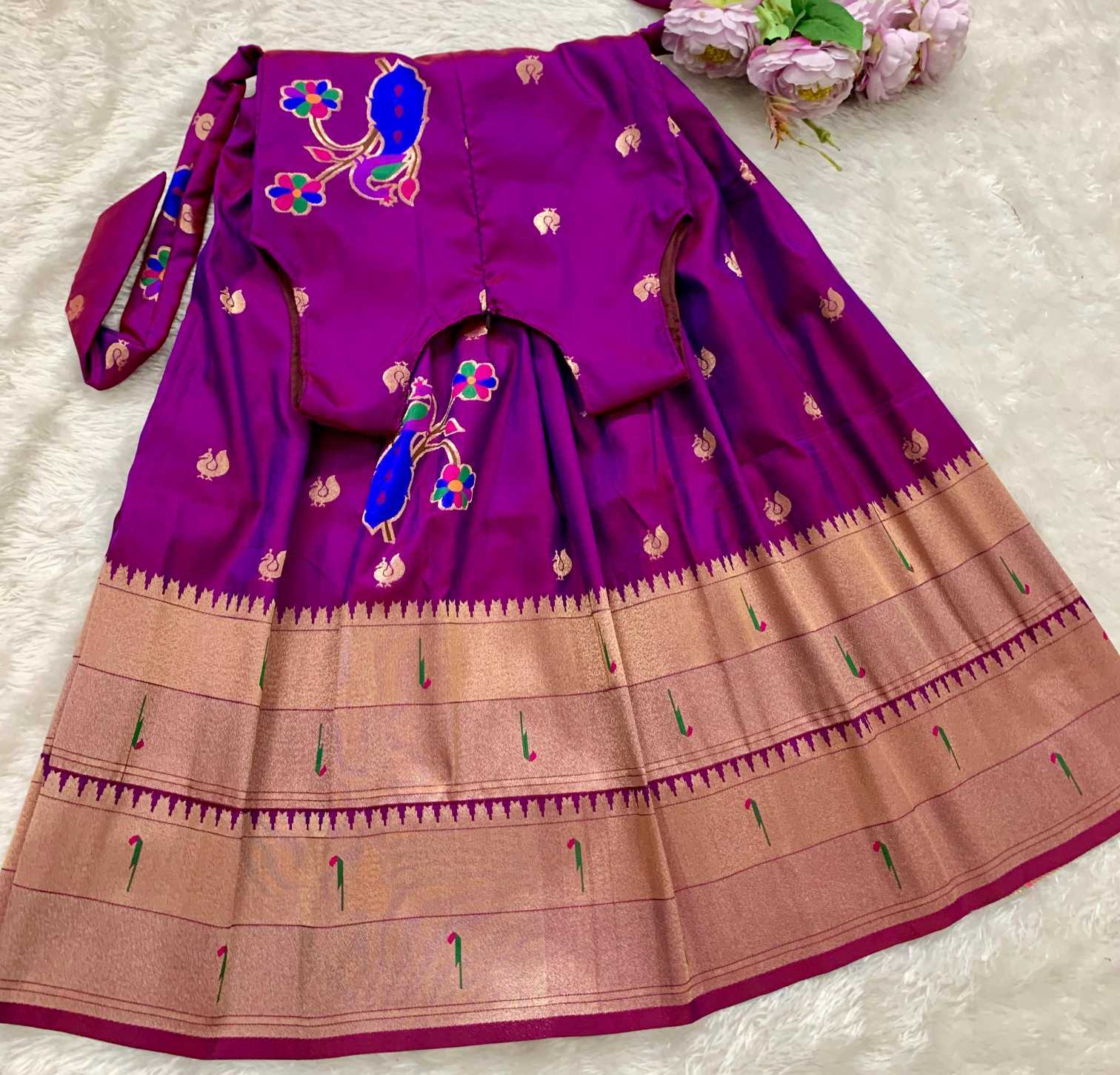 Ynf Paithani Silk KESH685 Bhavishaara Kids Wear Wholesale Kids Gown Kids Ethnic Gowns Manufacturer- Kids Exports