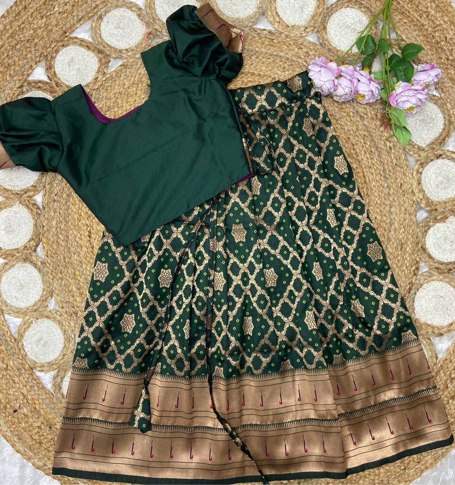 Ynf Paithani Silk KESH685 Chaarika Kids Wear Wholesale Kids Lehenga Kids Lehenga Choli Baby Girl Lehenga Manufacturer- Kids Exports