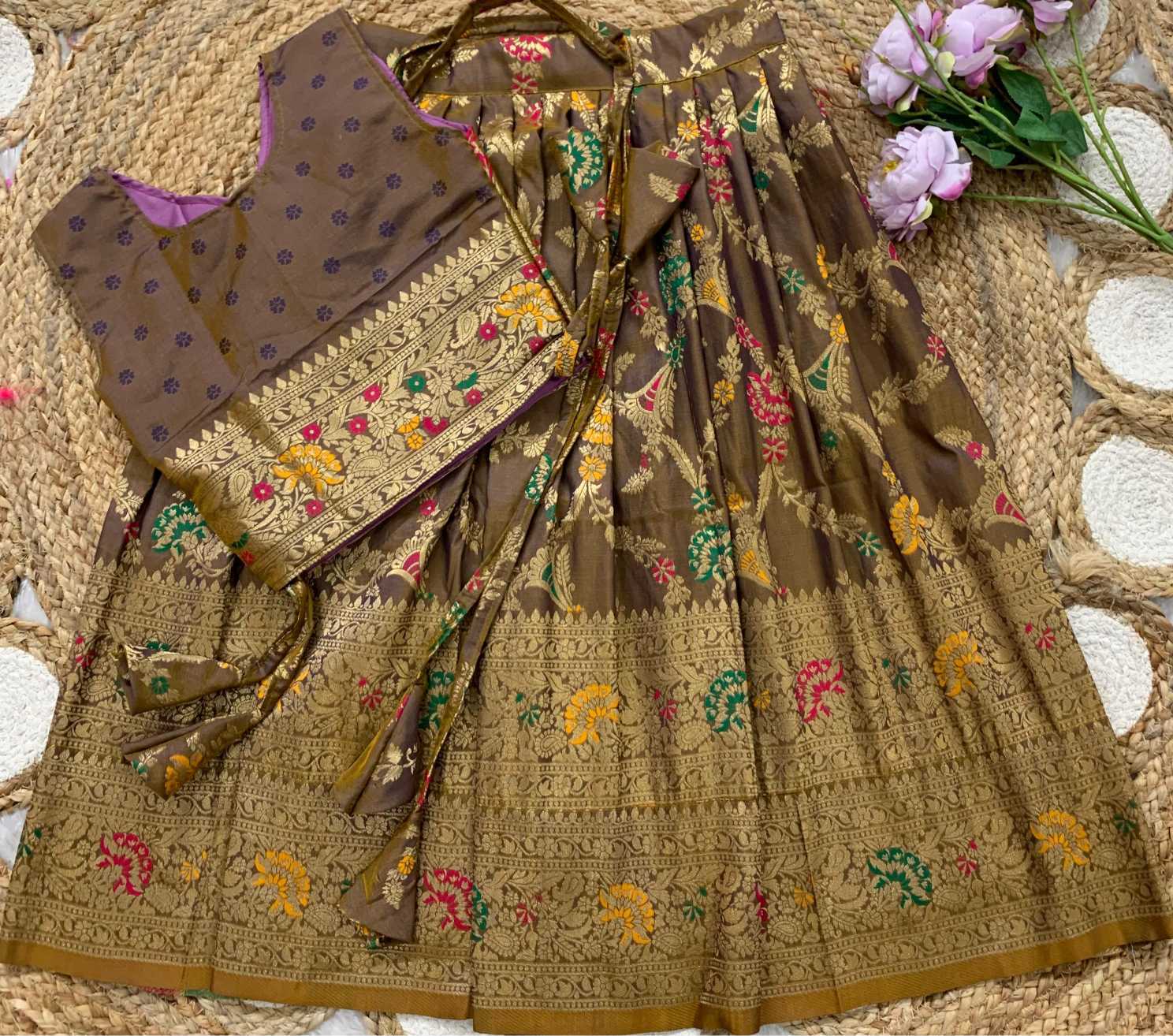 Ynf Paithani Silk KESH685 Chaarika Kids Wear Wholesale Kids Lehenga Kids Lehenga Choli Baby Girl Lehenga Manufacturer- Kids Exports