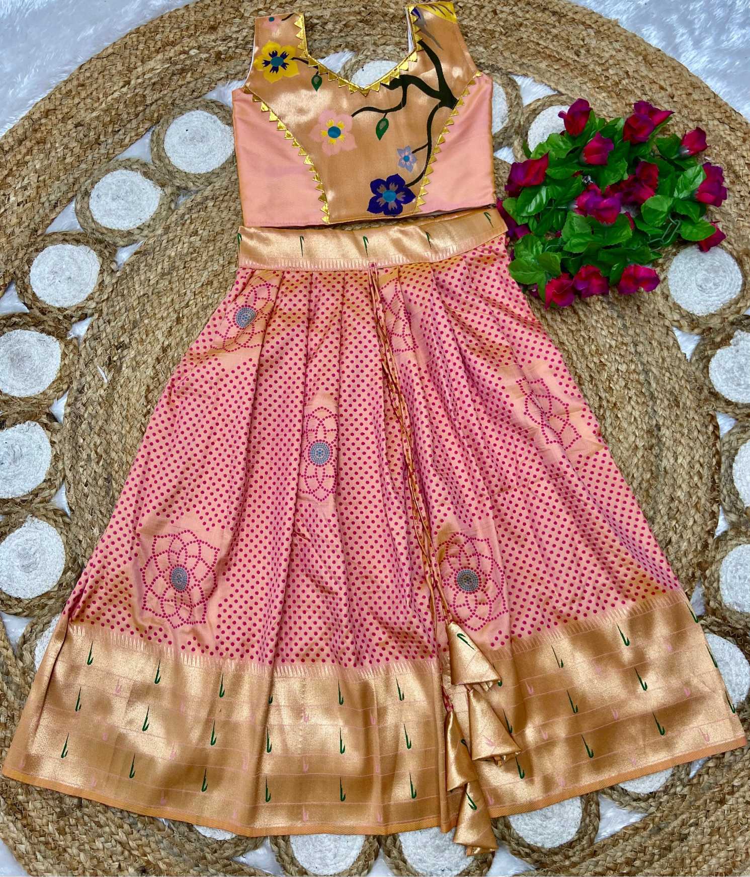 Ynf Paithani Silk KESH685 Chaarika Kids Wear Wholesale Kids Lehenga Kids Lehenga Choli Baby Girl Lehenga Manufacturer- Kids Exports