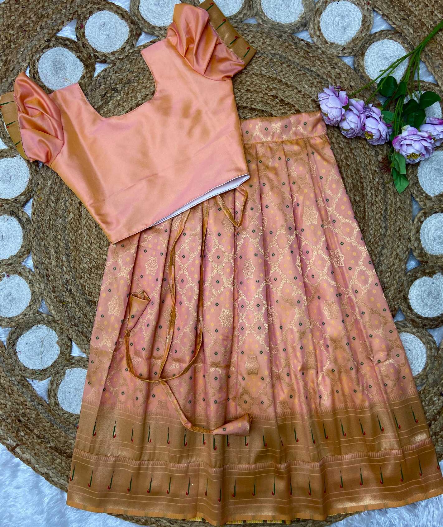 Ynf Paithani Silk KESH685 Chaarika Kids Wear Wholesale Kids Lehenga Kids Lehenga Choli Baby Girl Lehenga Manufacturer- Kids Exports