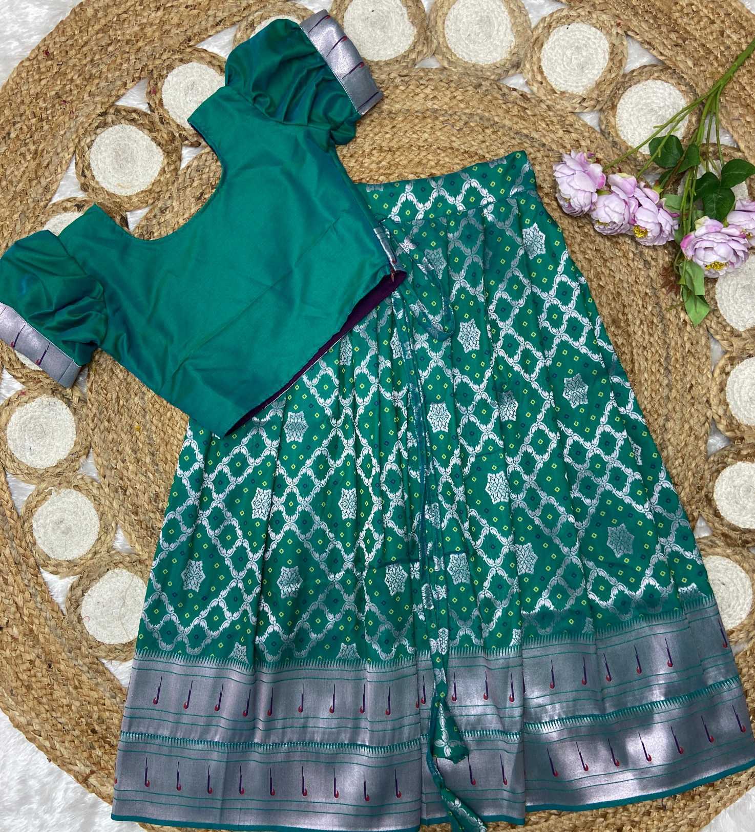 Ynf Paithani Silk KESH685 Chaarika Kids Wear Wholesale Kids Lehenga Kids Lehenga Choli Baby Girl Lehenga Manufacturer- Kids Exports