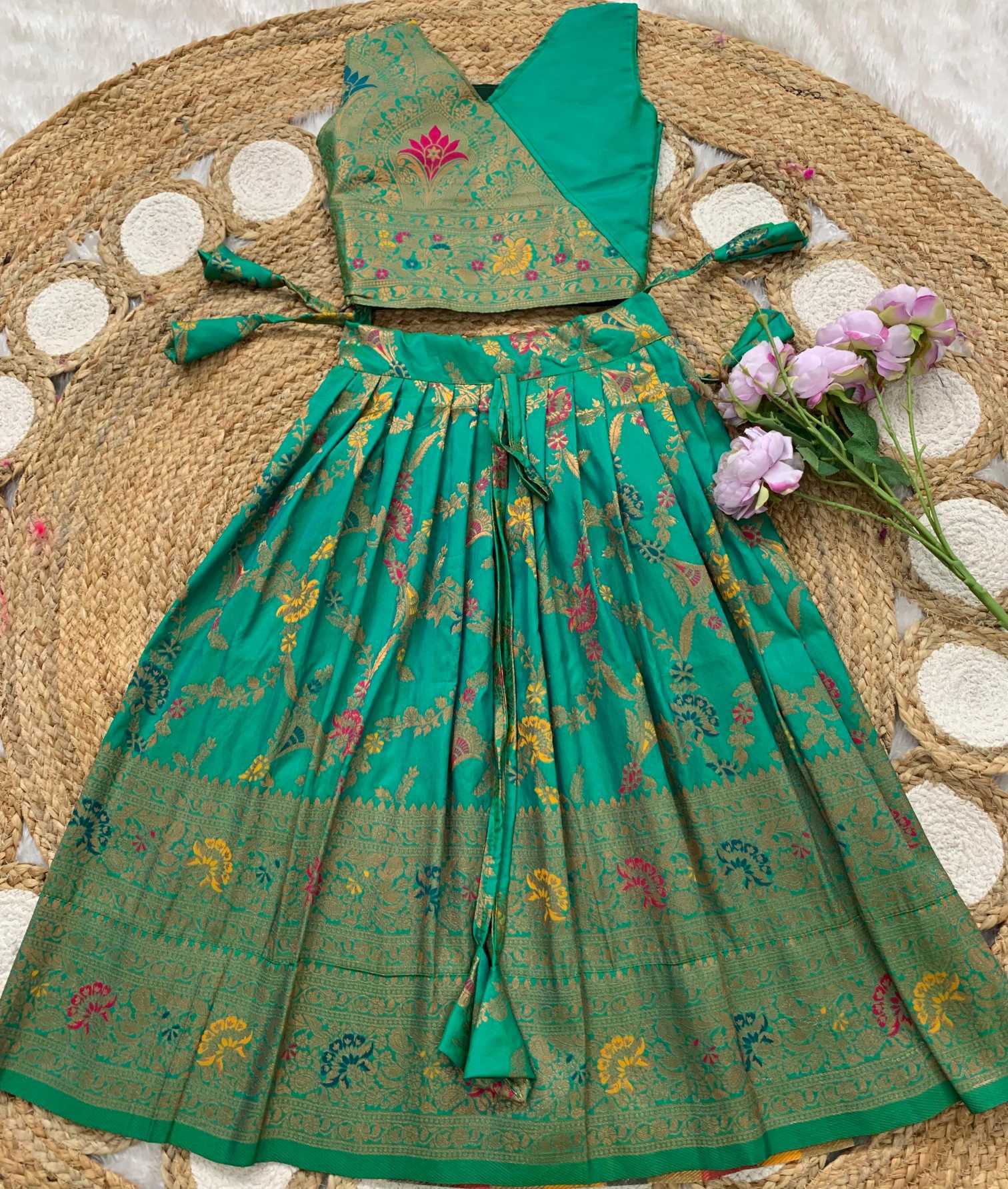 Ynf Paithani Silk KESH685 Chaarika Kids Wear Wholesale Kids Lehenga Kids Lehenga Choli Baby Girl Lehenga Manufacturer- Kids Exports