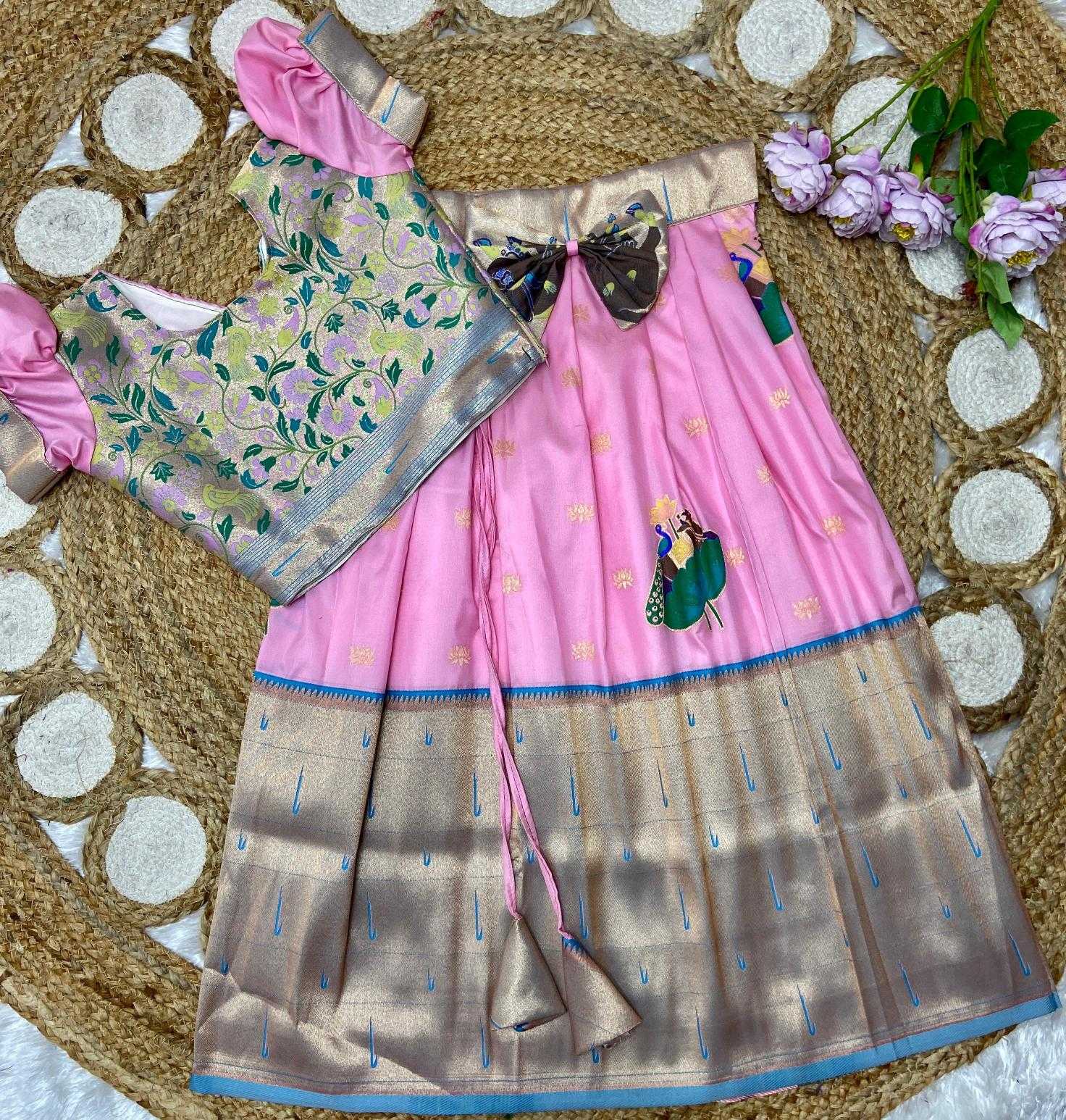 Ynf Paithani Silk KESH685 muniya Kids Wear Wholesale Kids Lehenga Kids Designer Frock Kids Traditional Outfits Manufacturer- Kids Exports