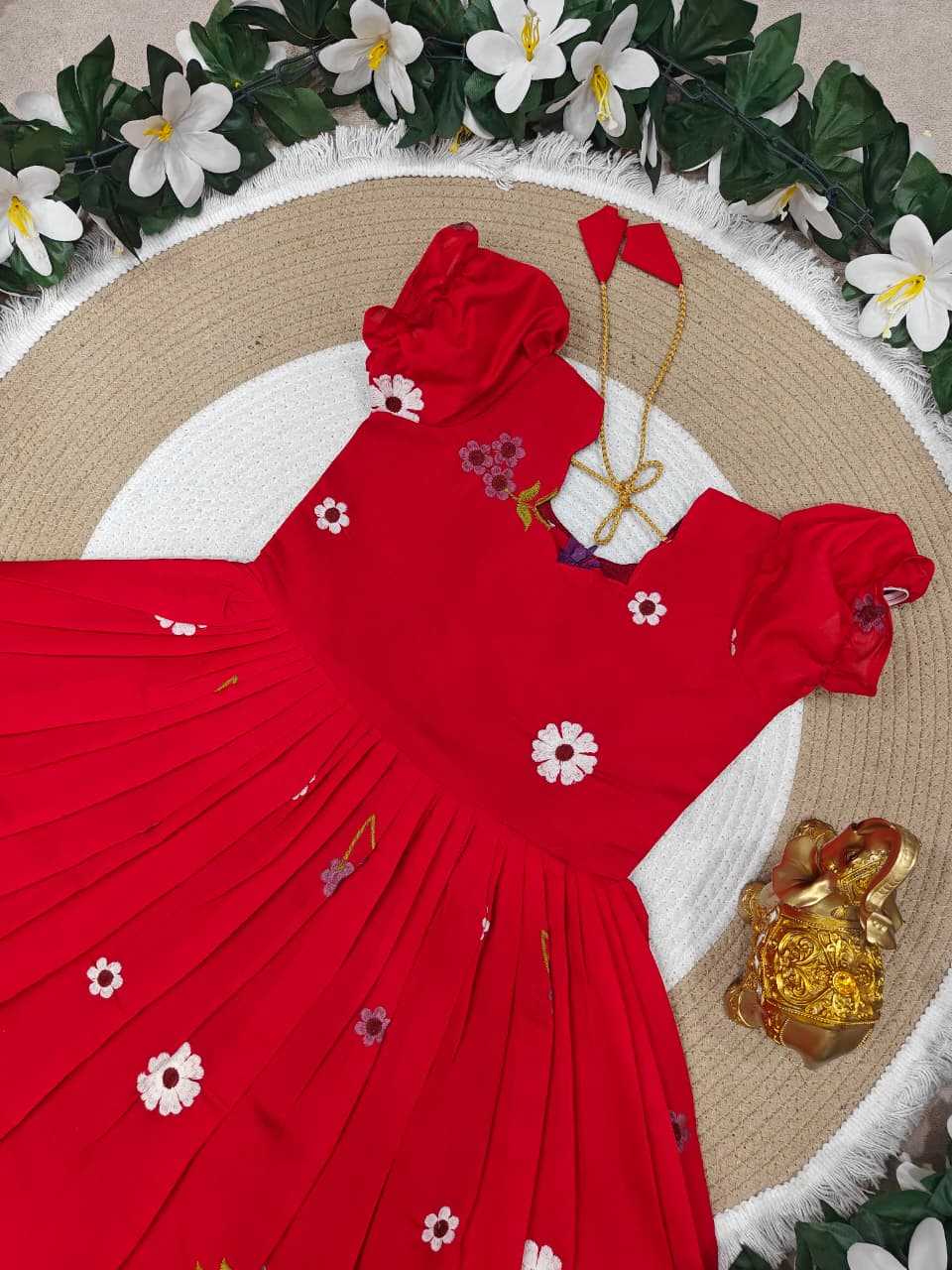Ynf Pure Cotton KESH505 Summer Kids Wear Wholesale Kids Gown Kids Designer Frock Kids Party Wear Ethnic Manufacturer- Kids Exports