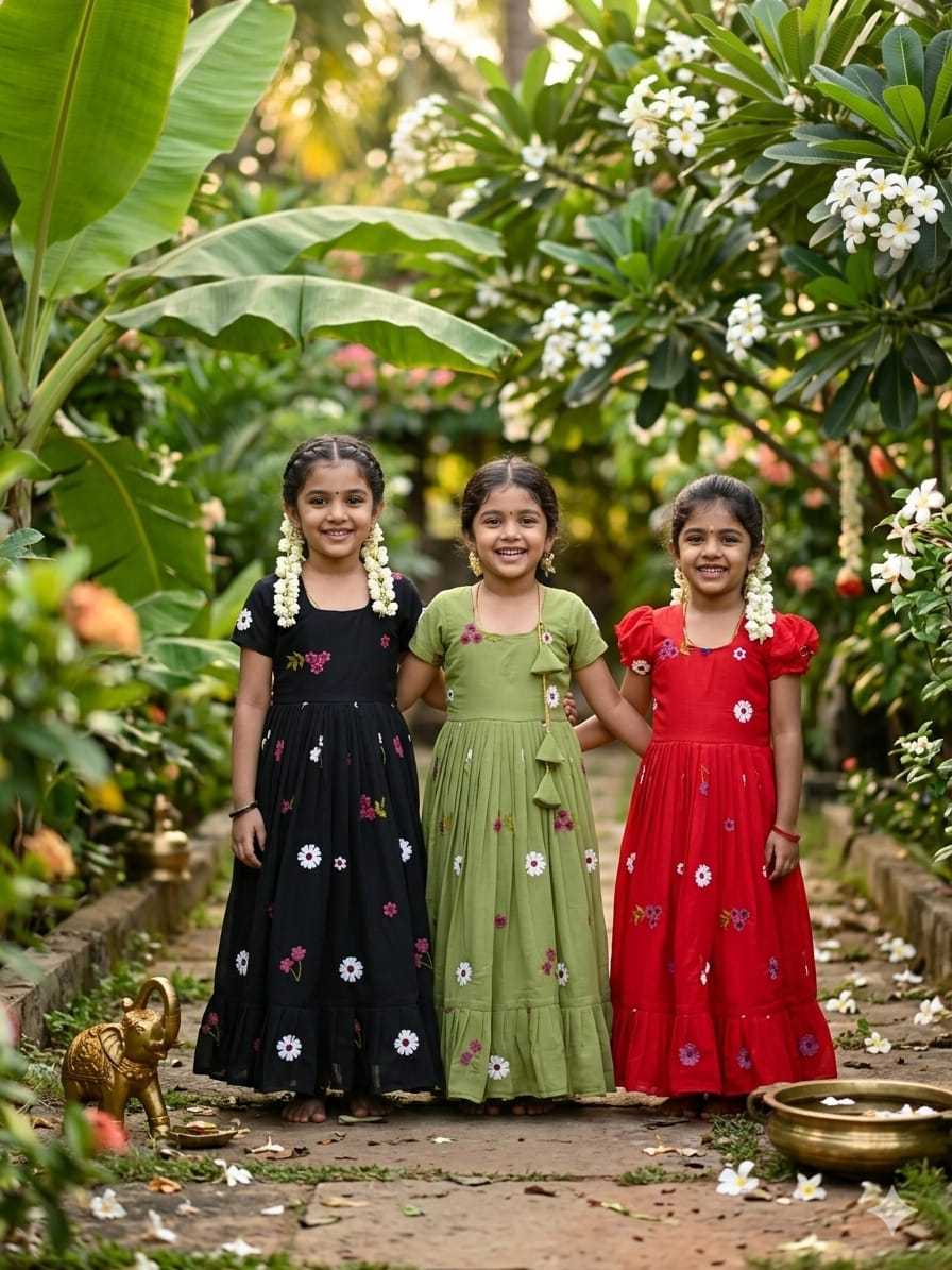 Ynf Pure Cotton KESH505 Summer Kids Wear Wholesale Kids Gown Kids Designer Frock Kids Party Wear Ethnic Manufacturer- Kids Exports