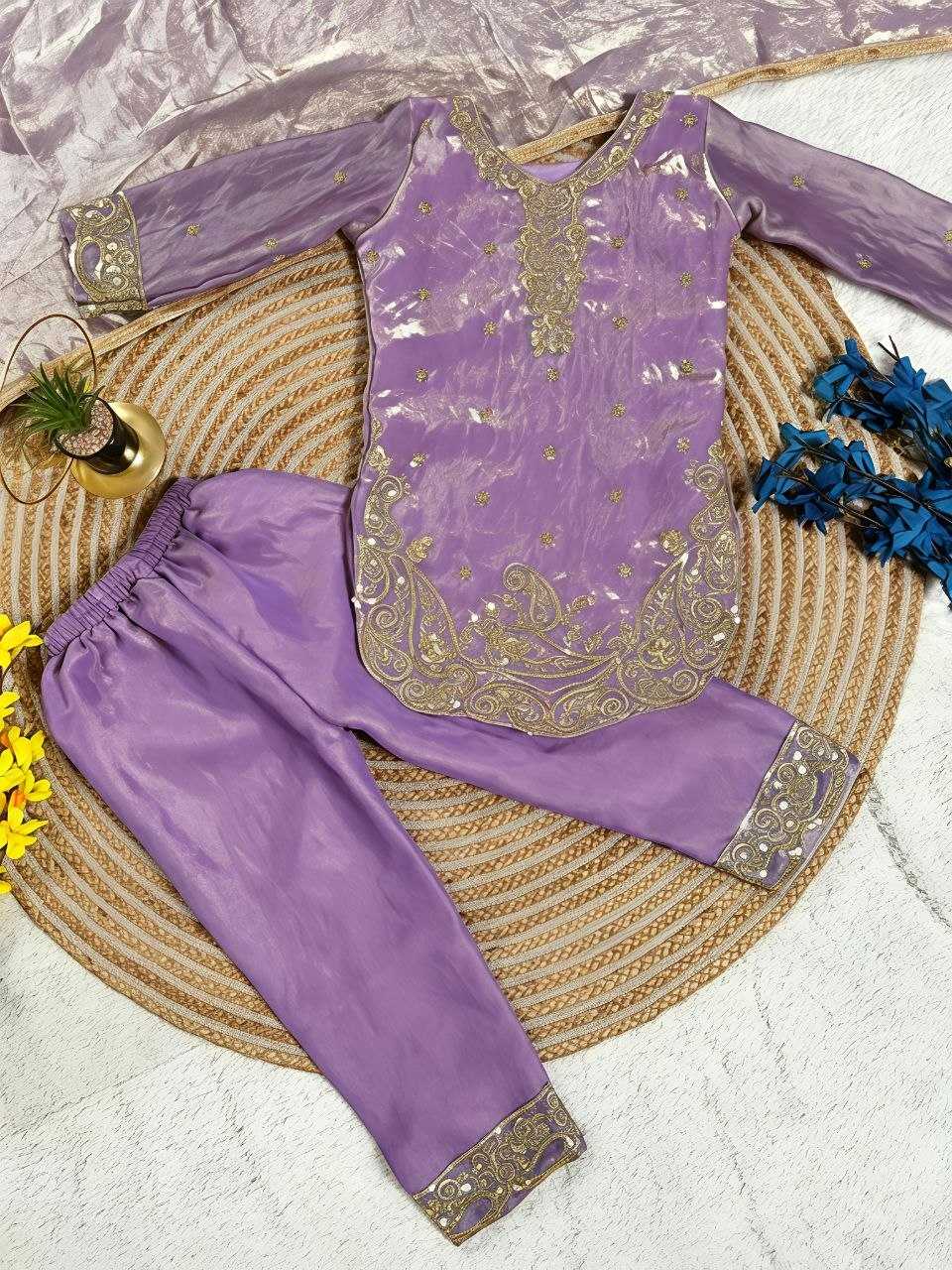 Ynf Pure Silk KESH167 GMY Kids Wear Wholesale Kids Suit Kids Traditional Outfits Kids Party Wear Ethnic Manufacturer- Kids Exports
