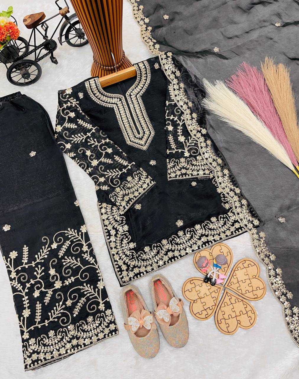 Ynf Pure Silk RIN234 244 Kids Wear Wholesale Kids Sharara Kids Traditional Outfits Kids Party Wear Ethnic Manufacturer- Kids Exports