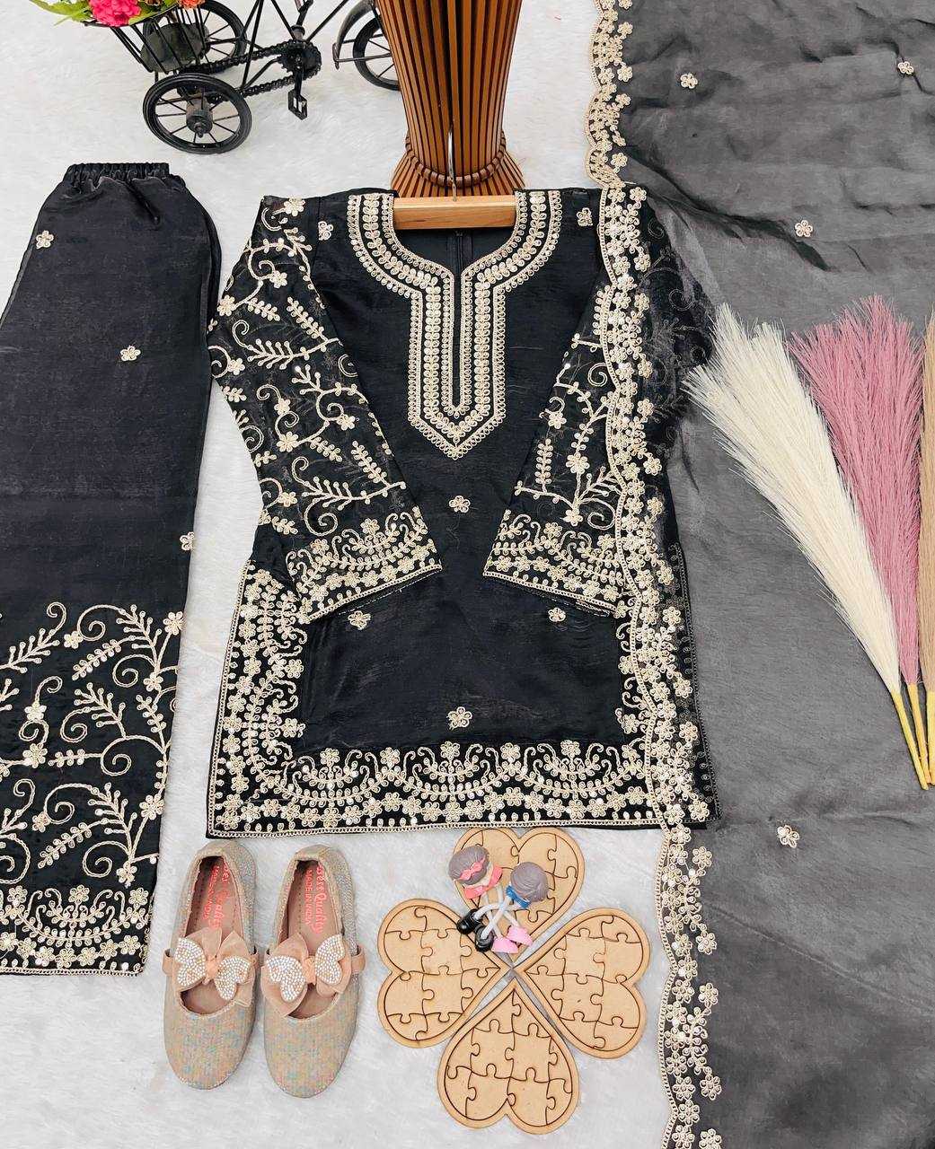 Ynf Pure Silk RIN234 244 Kids Wear Wholesale Kids Sharara Kids Traditional Outfits Kids Party Wear Ethnic Manufacturer- Kids Exports