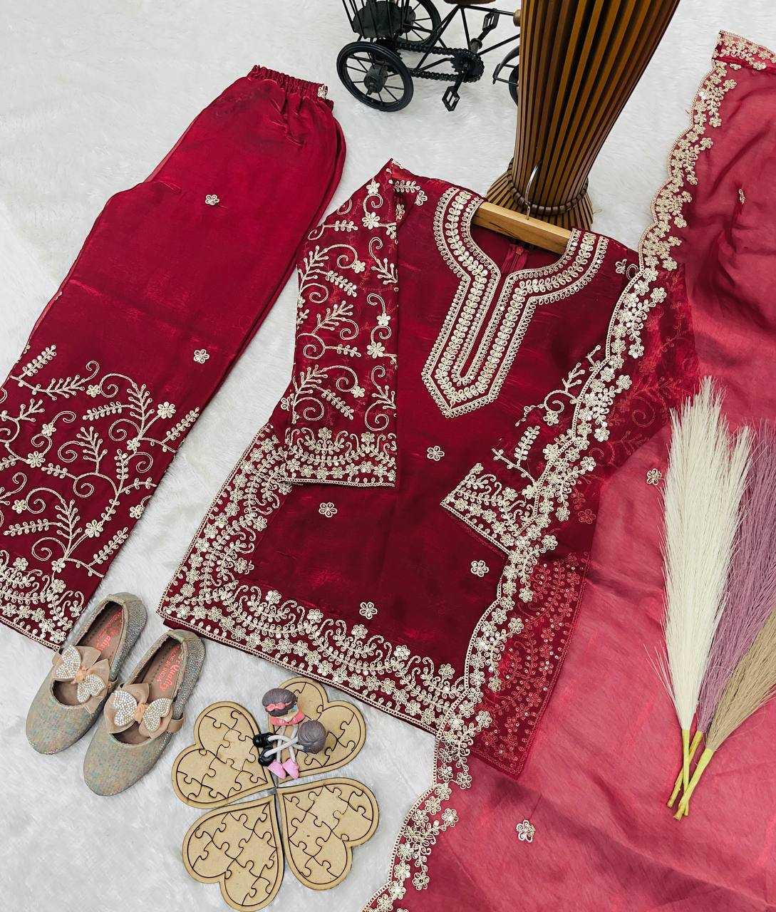 Ynf Pure Silk RIN234 244 Kids Wear Wholesale Kids Sharara Kids Traditional Outfits Kids Party Wear Ethnic Manufacturer- Kids Exports