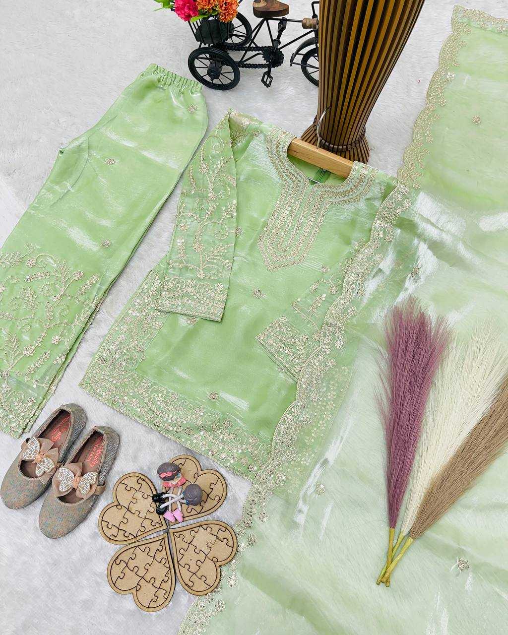 Ynf Pure Silk RIN234 244 Kids Wear Wholesale Kids Sharara Kids Traditional Outfits Kids Party Wear Ethnic Manufacturer- Kids Exports