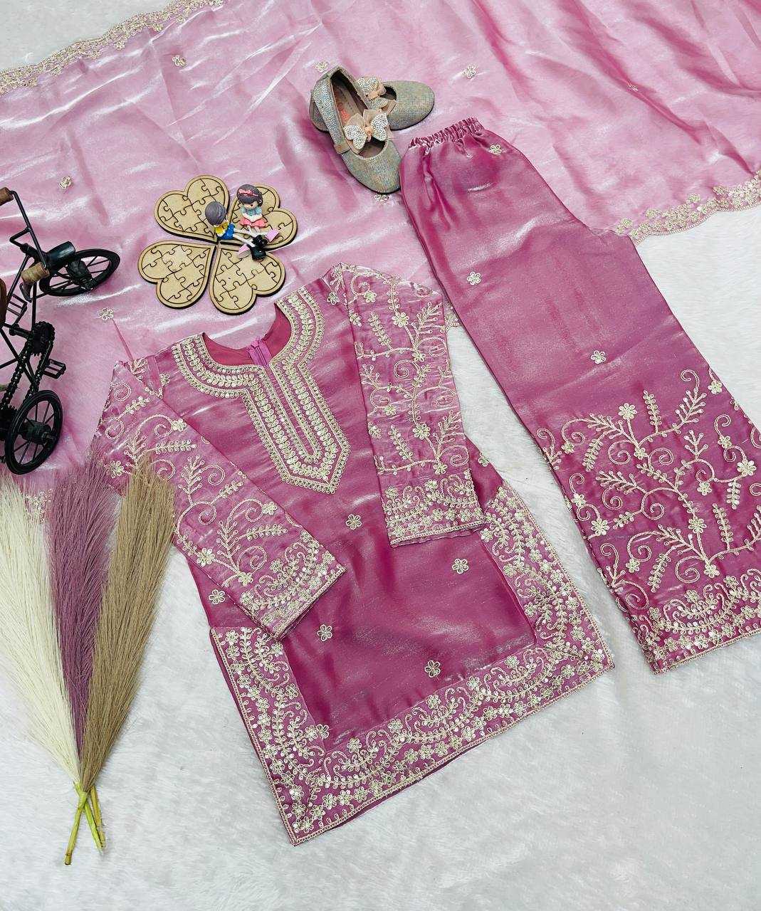 Ynf Pure Silk RIN234 244 Kids Wear Wholesale Kids Sharara Kids Traditional Outfits Kids Party Wear Ethnic Manufacturer- Kids Exports