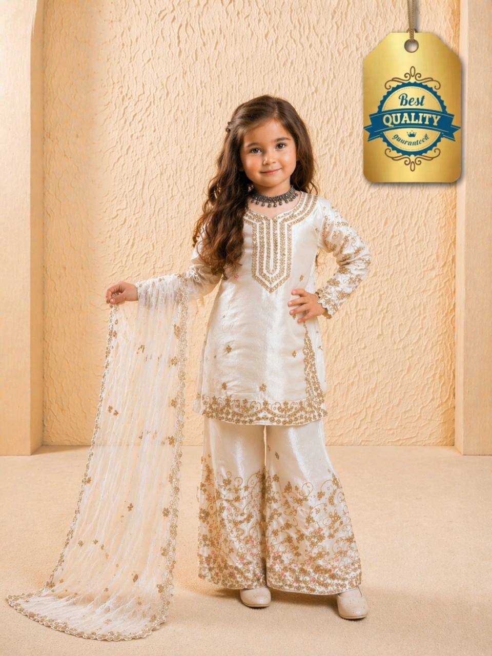 Ynf Pure Silk RIN234 244 Kids Wear Wholesale Kids Sharara Kids Traditional Outfits Kids Party Wear Ethnic Manufacturer- Kids Exports