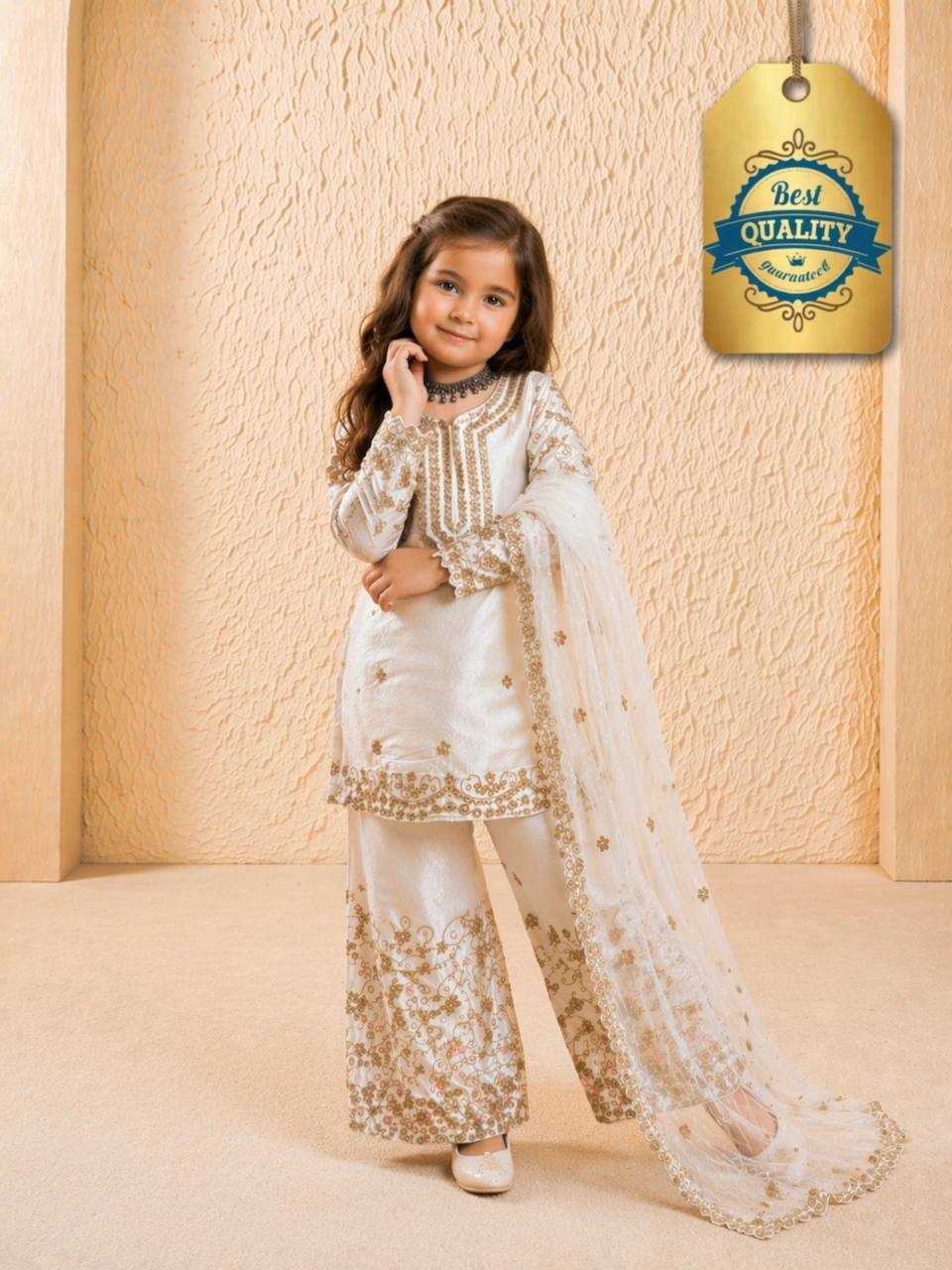 Ynf Pure Silk RIN234 244 Kids Wear Wholesale Kids Sharara Kids Traditional Outfits Kids Party Wear Ethnic Manufacturer- Kids Exports